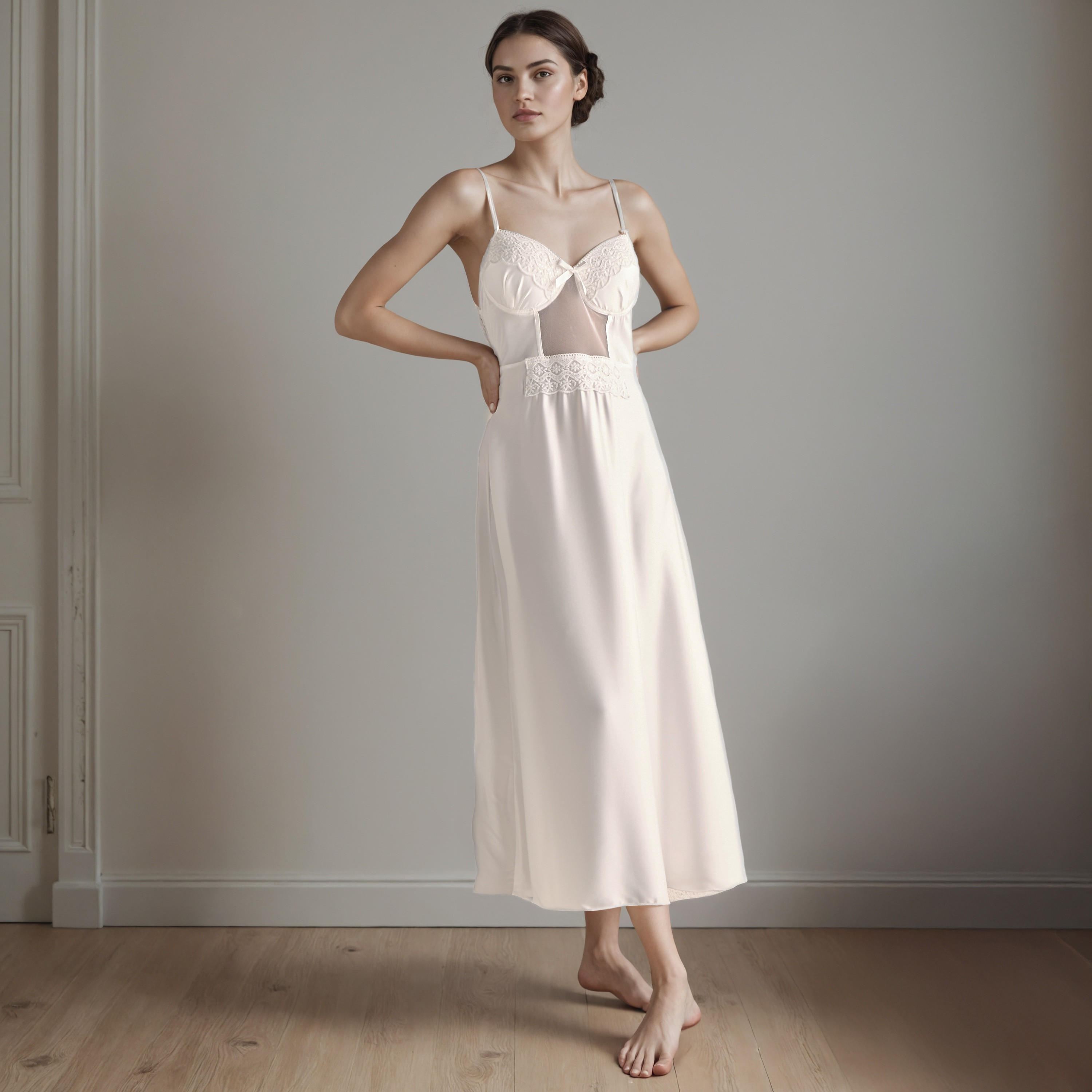 Lace Trim Bridal Night Gown with Robe-women-clothing-nightwear-robes-image-6
