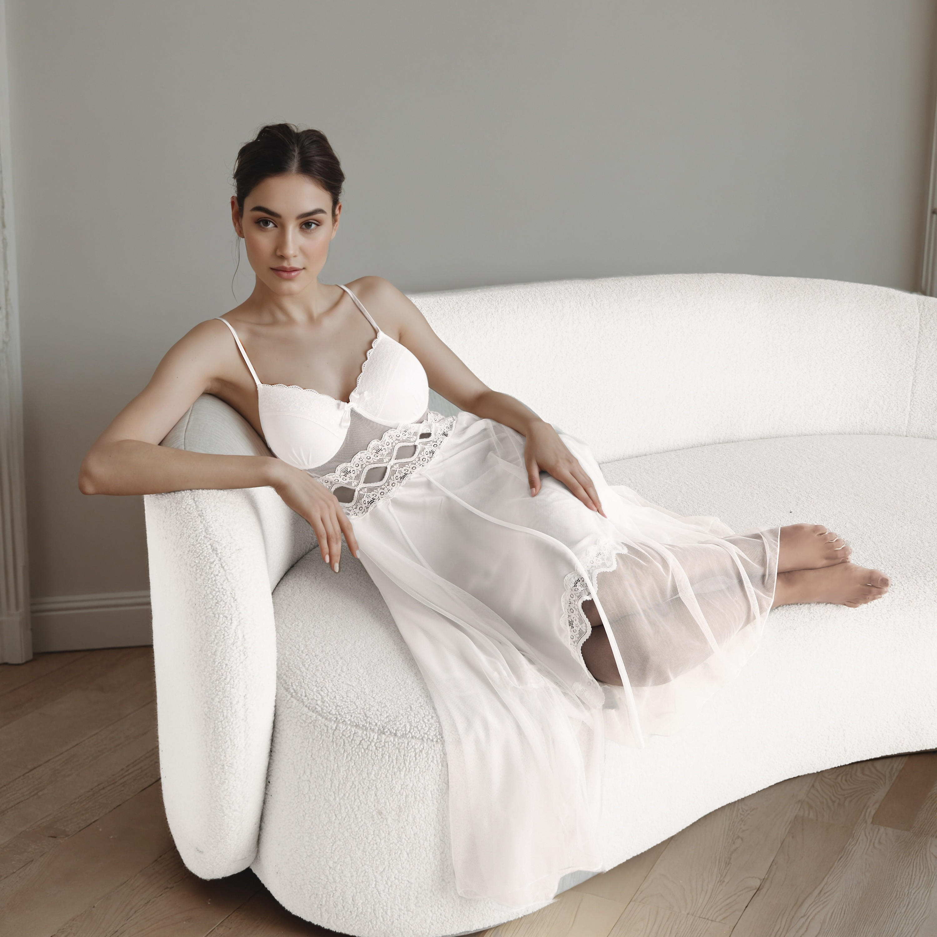 فستان نوم دانتيل للعروس مع روب-women-clothing-nightwear-robes-image-2