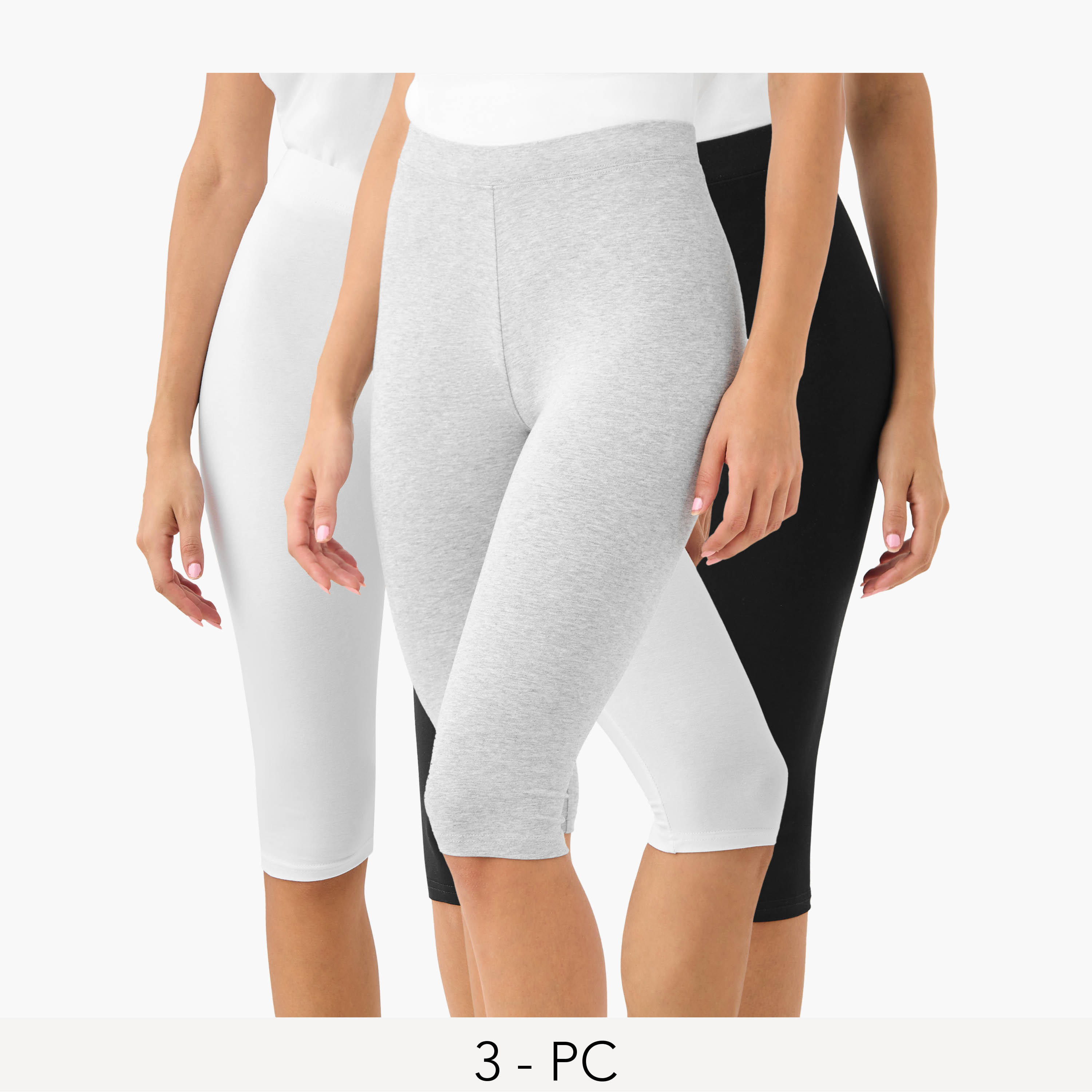 طقم بنطلون ليقنز من قطعتين بطول الركبة وخصر مطاطي-women-clothing-bottoms-leggings-image-1
