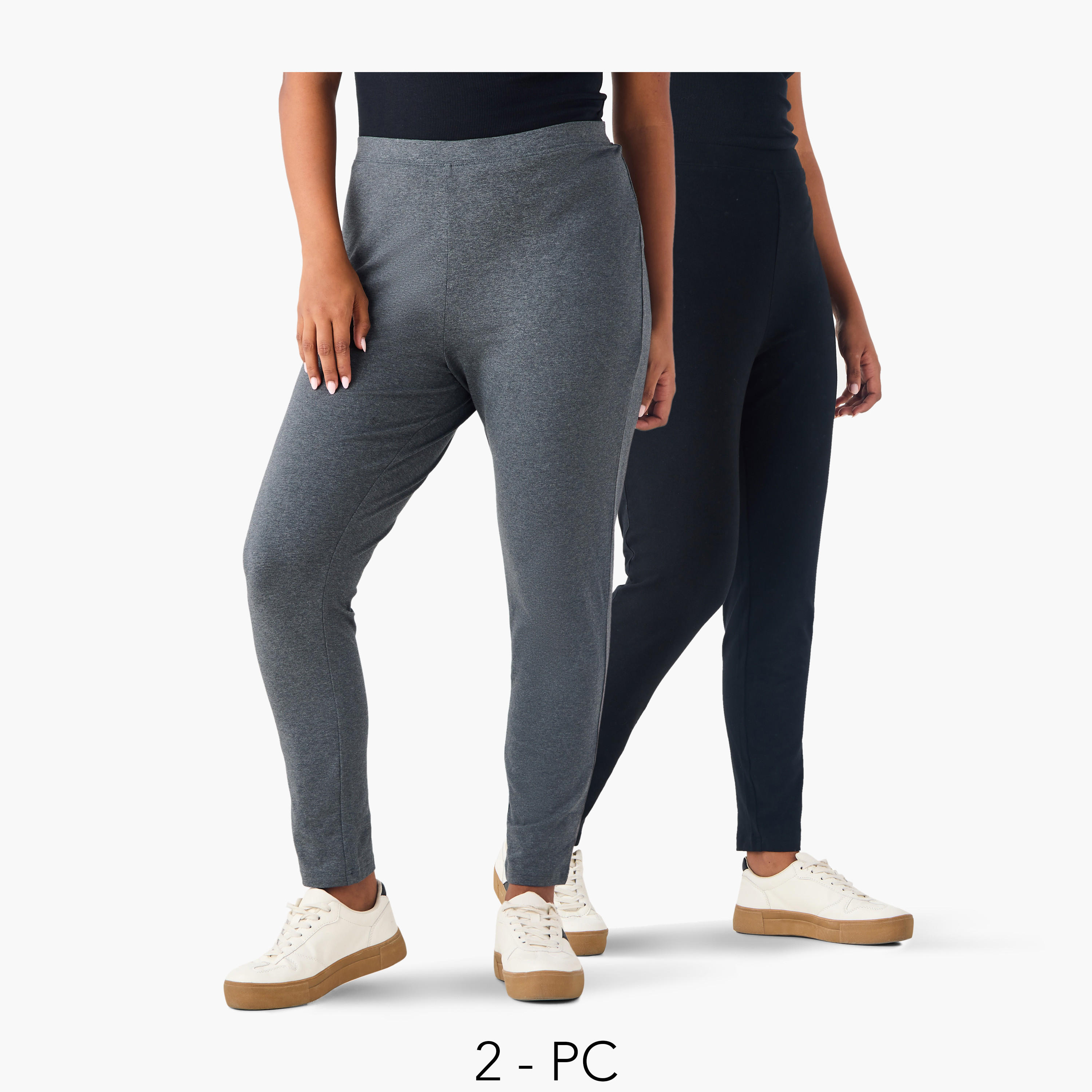 بنطلون ليقنز مقاس كبير مع خصر مطاطي من أولا بوبكن - طقم من 2-women-clothing-bottoms-leggings-image-1