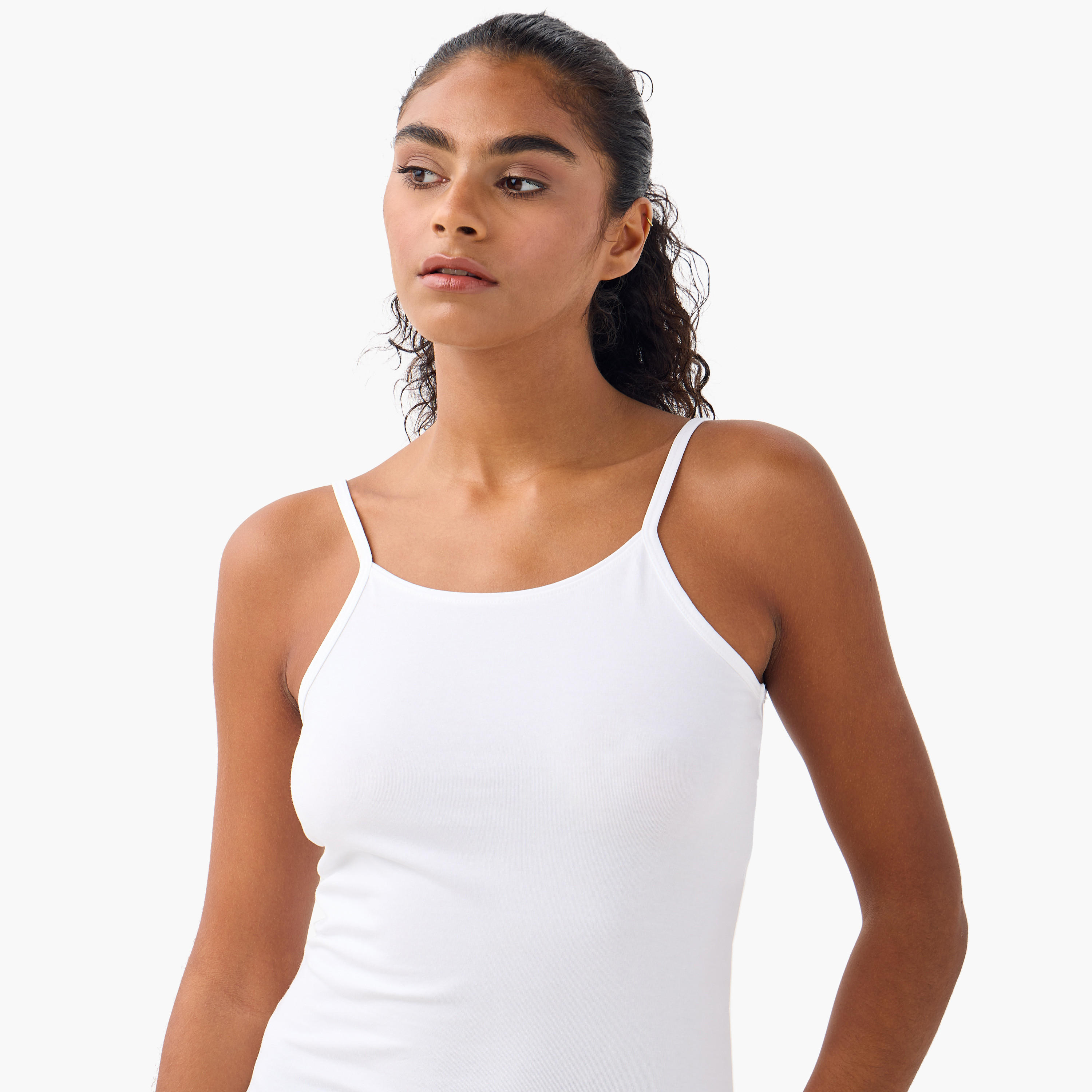 بلوزة كامي سادة بياقة عميقة وأحزمة كتف رفيعة - طقم من 2-women-clothing-lingerie-camisoles-image-8