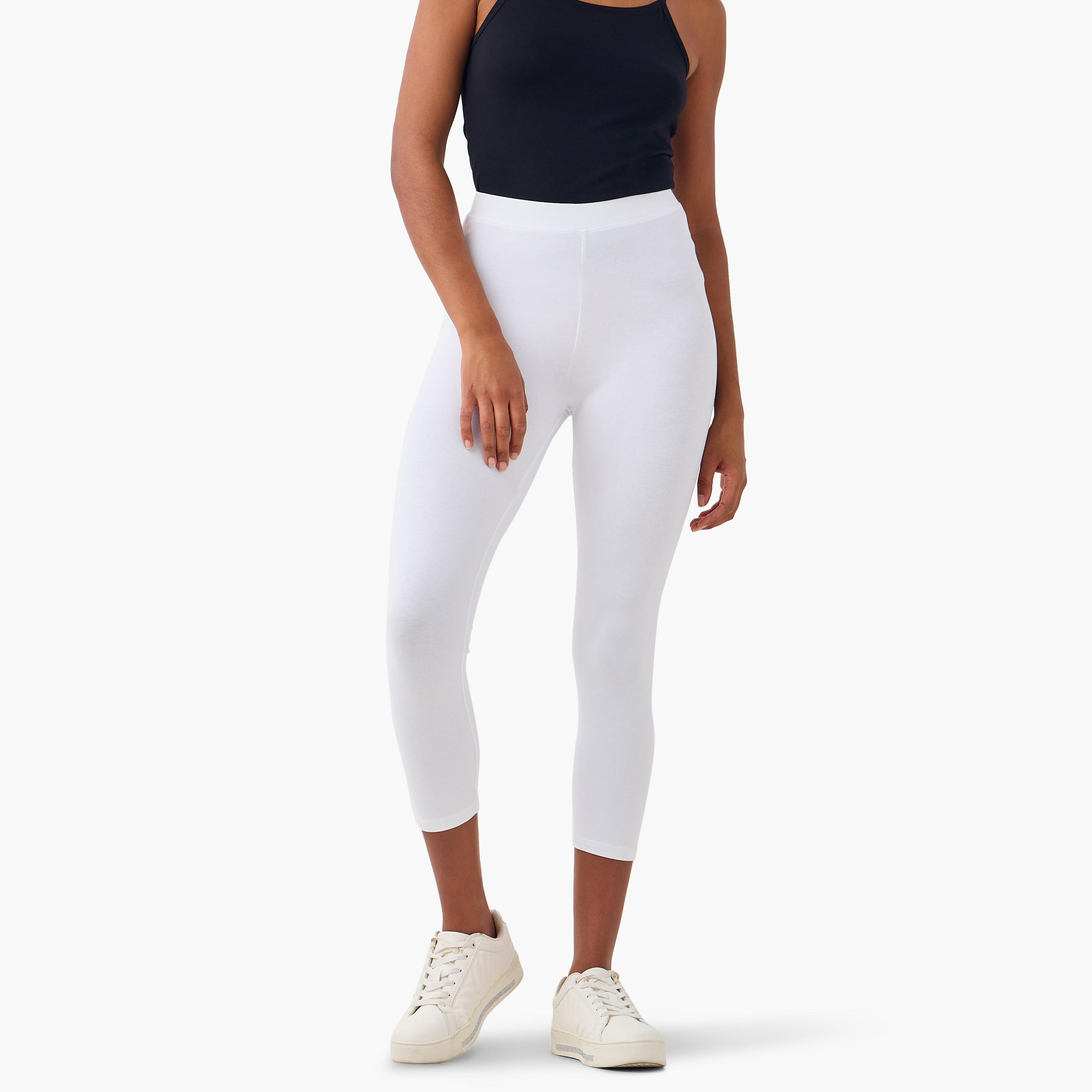 طقم بنطلون ليقنز قصير من قطعتين بخصر مطاطي-women-clothing-bottoms-leggings-image-3