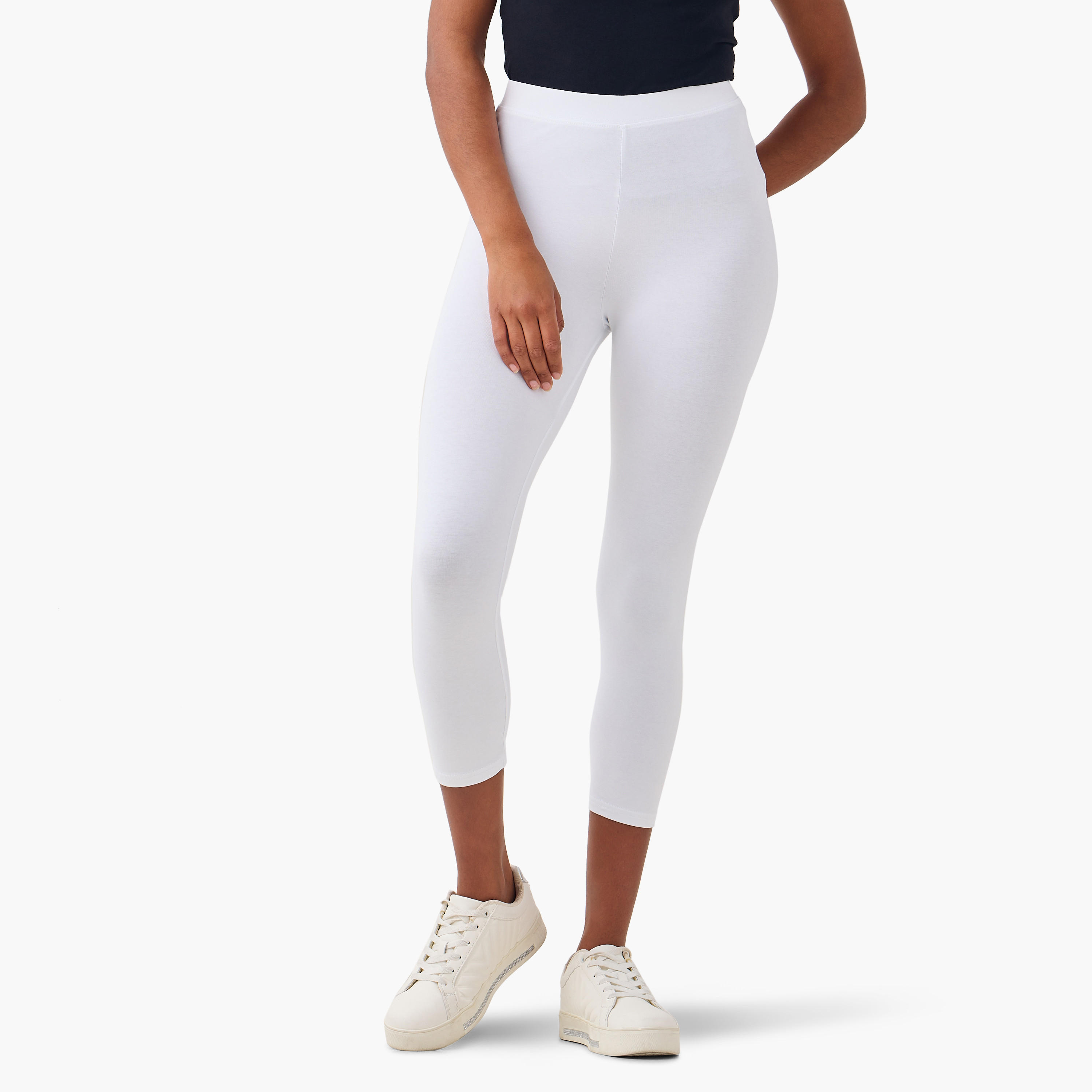 طقم بنطلون ليقنز قصير من قطعتين بخصر مطاطي-women-clothing-bottoms-leggings-image-4