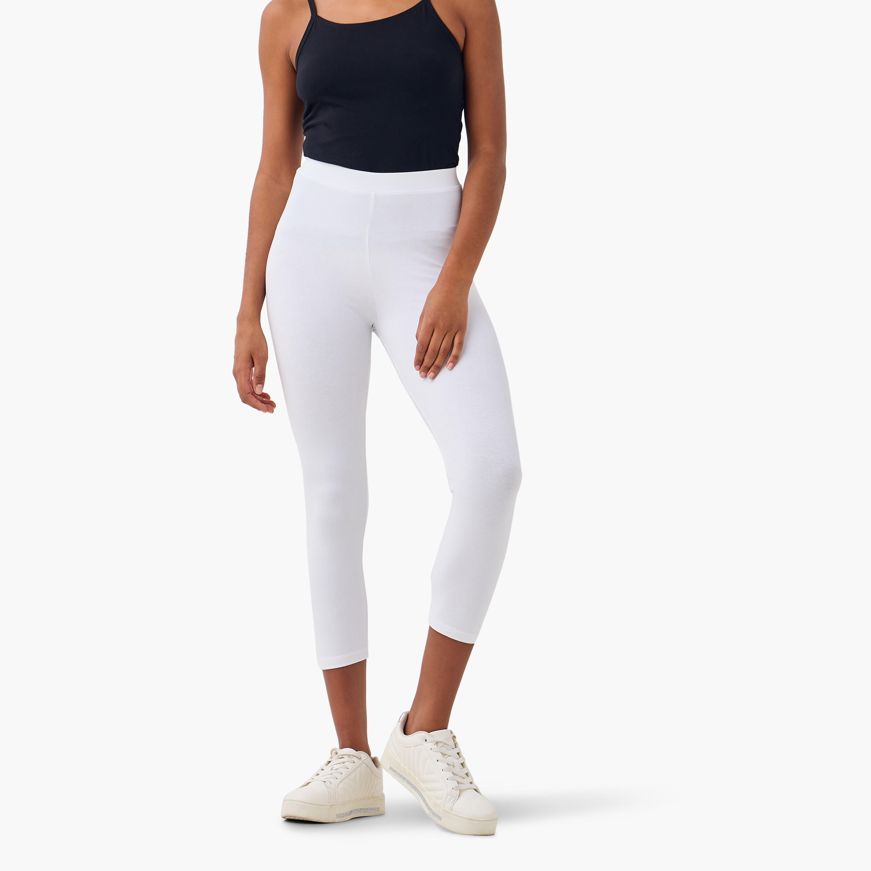 طقم بنطلون ليقنز قصير من قطعتين بخصر مطاطي-women-clothing-bottoms-leggings-image-9