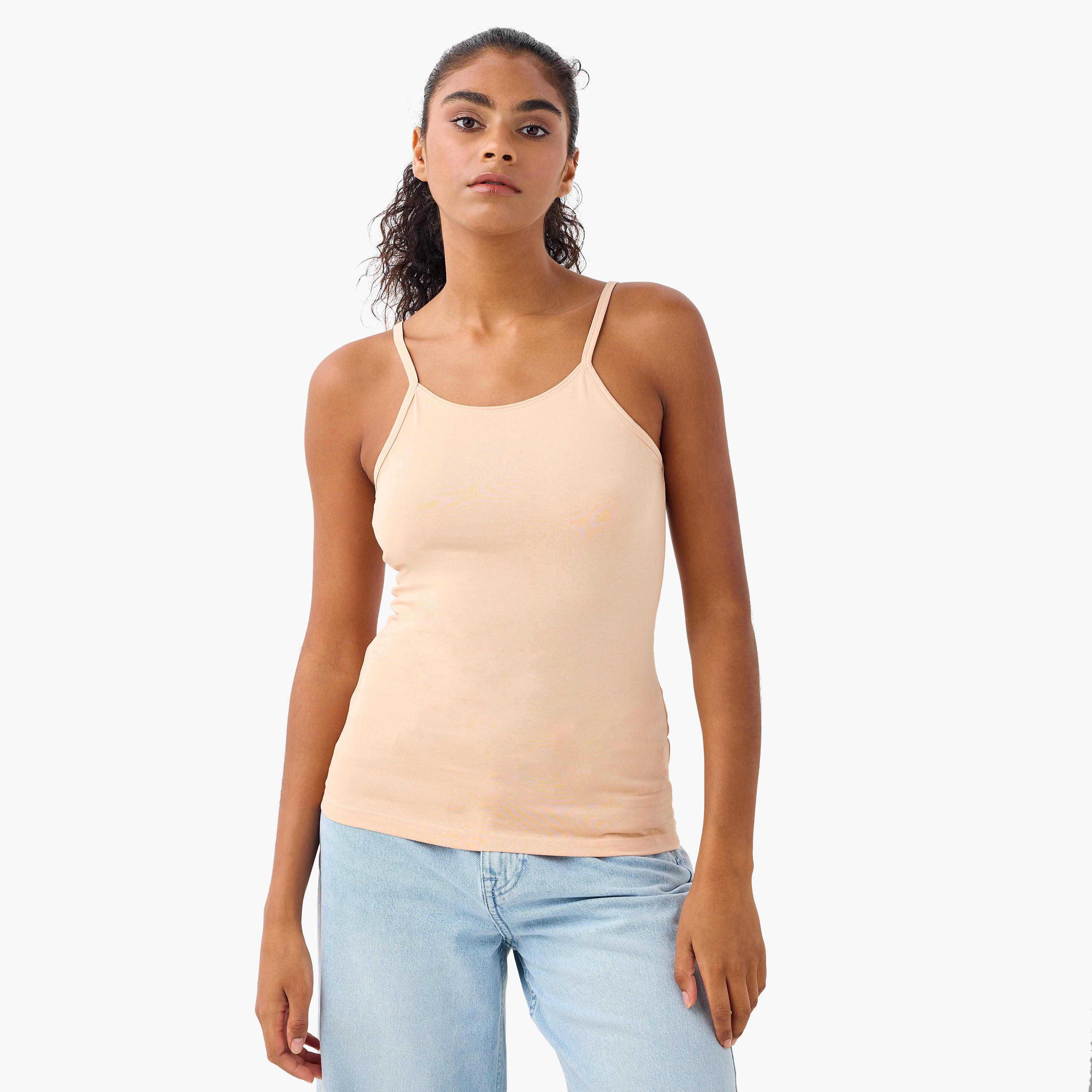 بلوزة كامي بياقة عميقة وأحزمة كتف رفيعة - طقم من 2-women-clothing-lingerie-camisoles-image-3