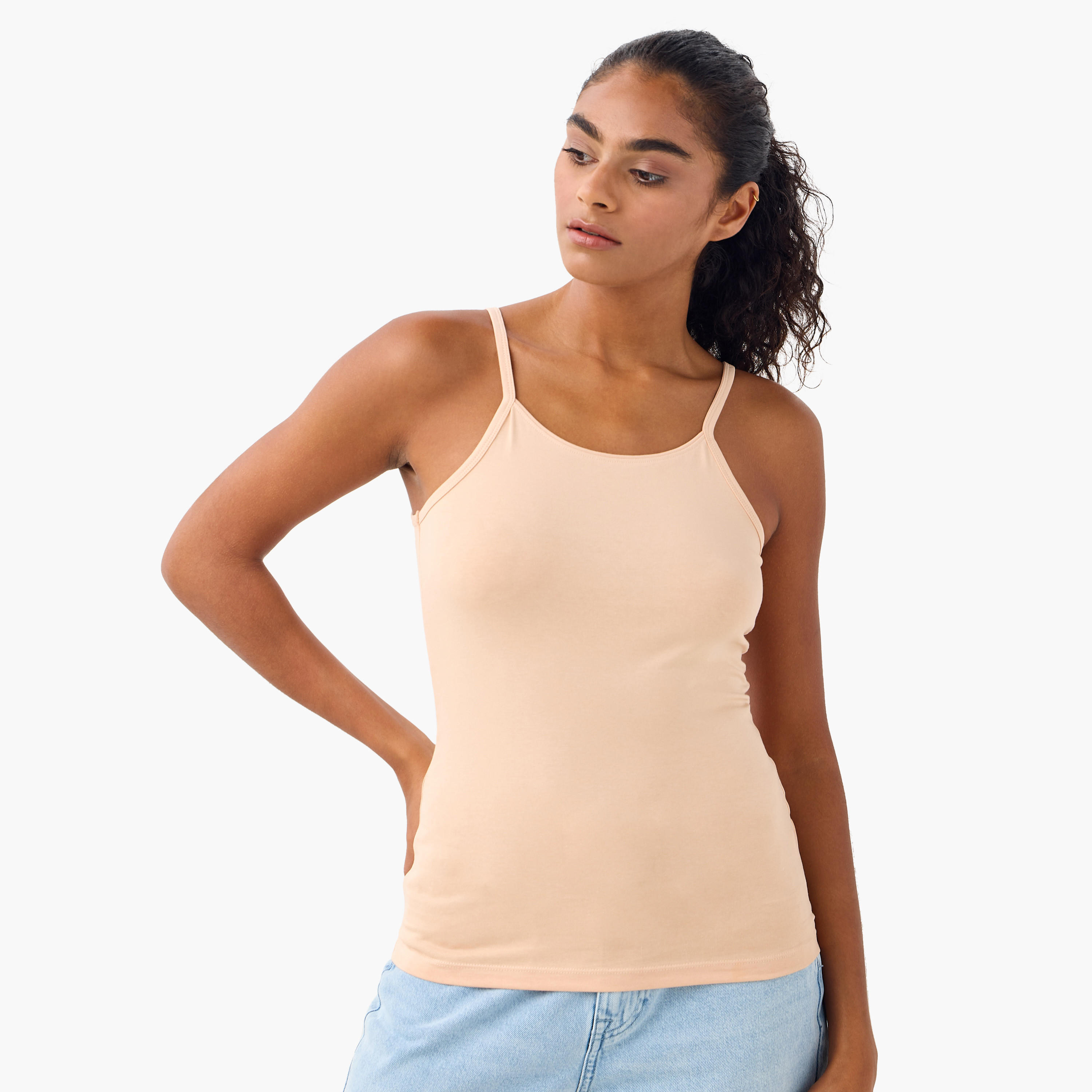 بلوزة كامي بياقة عميقة وأحزمة كتف رفيعة - طقم من 2-women-clothing-lingerie-camisoles-image-6