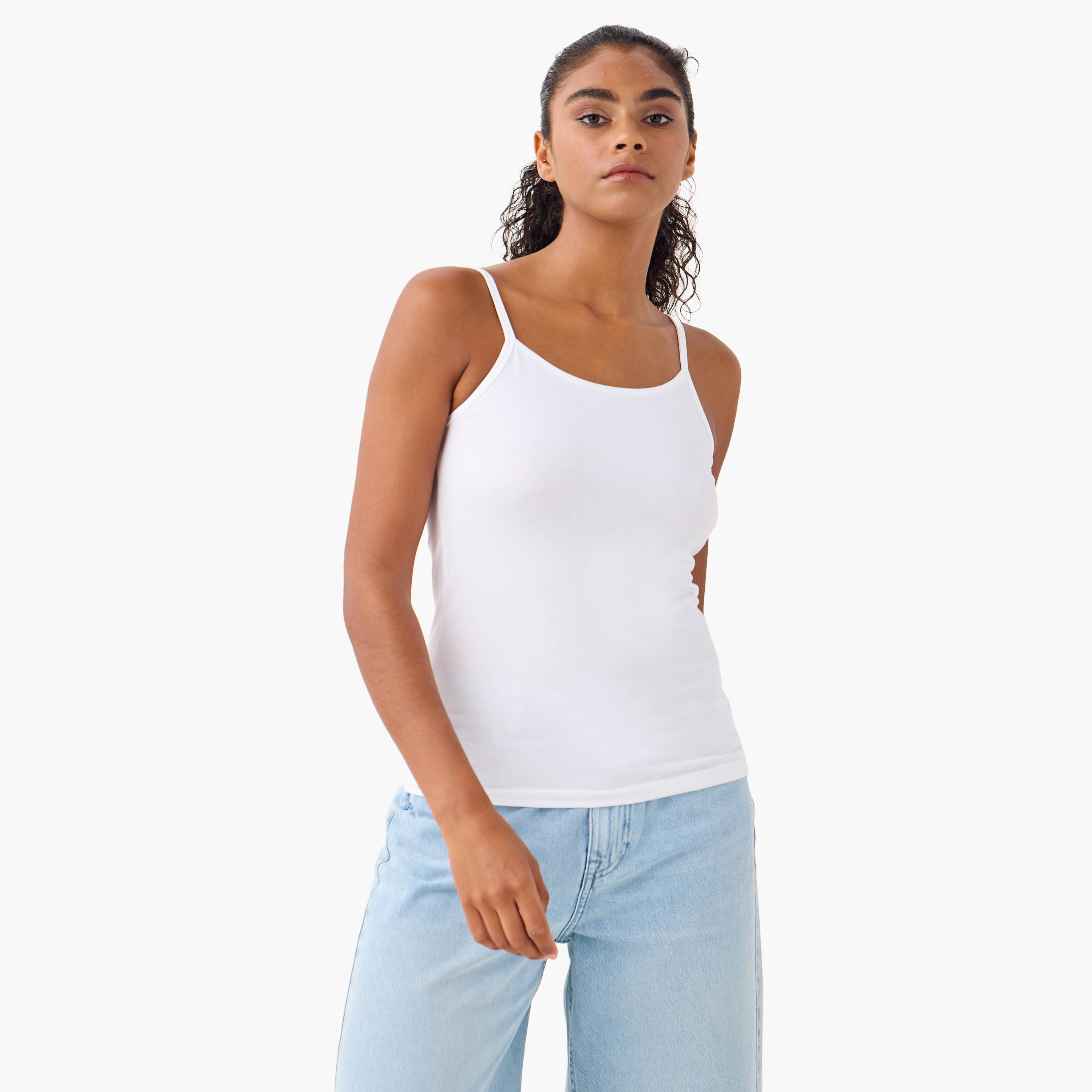 بلوزة كامي بياقة عميقة وأحزمة كتف رفيعة - طقم من 2-women-clothing-lingerie-camisoles-image-9