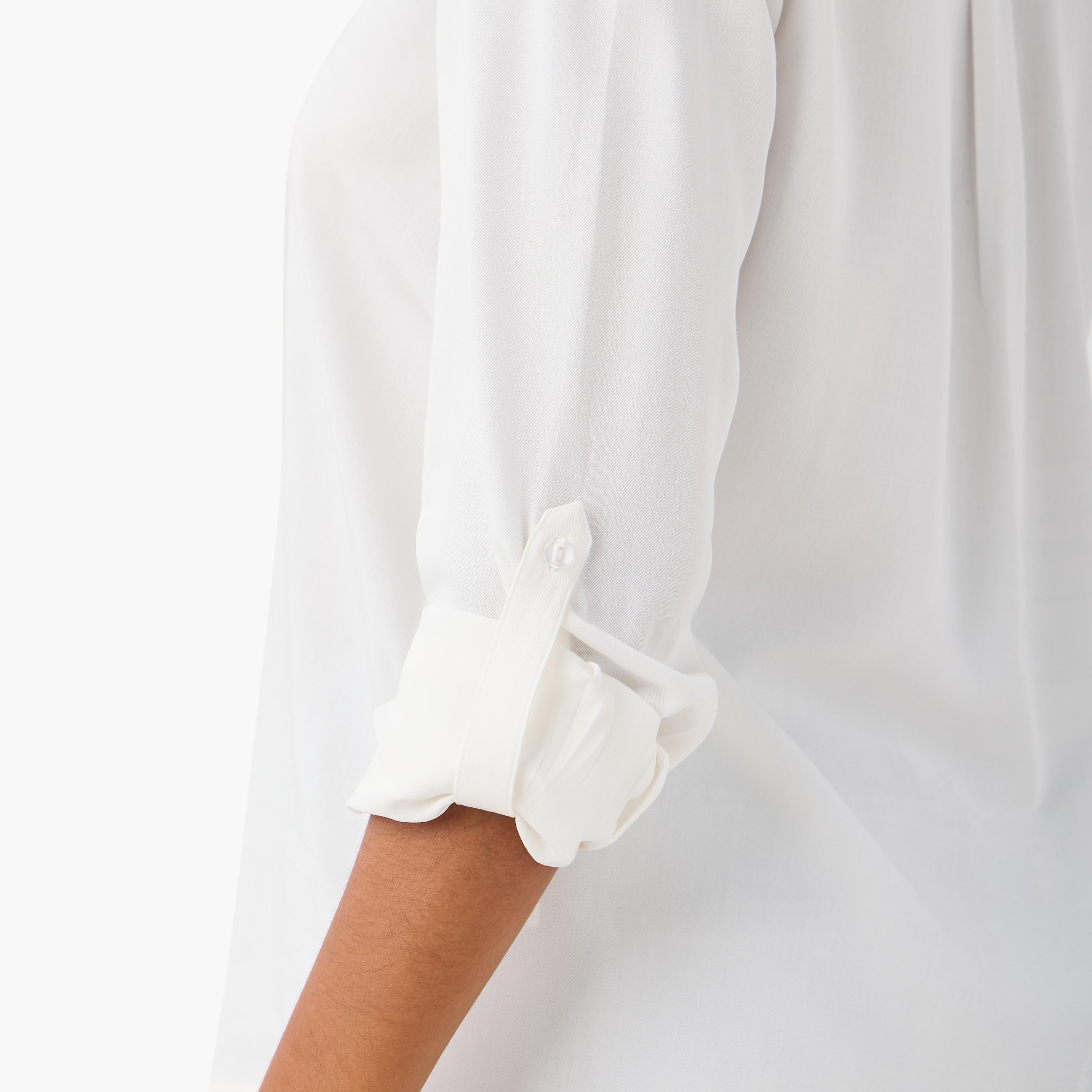 بلوزة بياقة ماندارين وأكمام طويلة وحواف غير متساوية - طقم من 2-women-clothing-shirtsandblouses-blouses-image-9