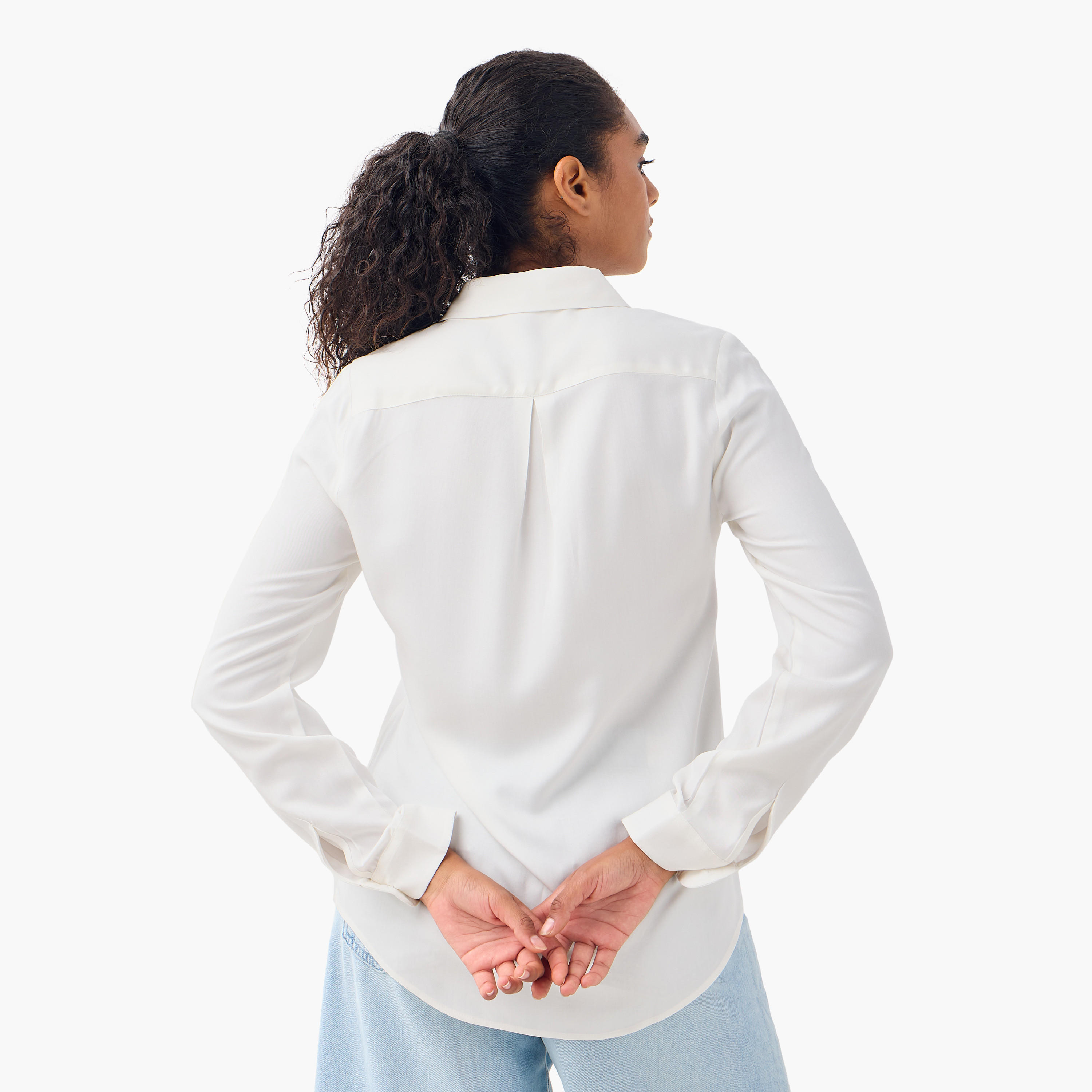 Set of 2 - Collared Shirt with Button Closure-women-clothing-shirtsandblouses-shirts-image-3