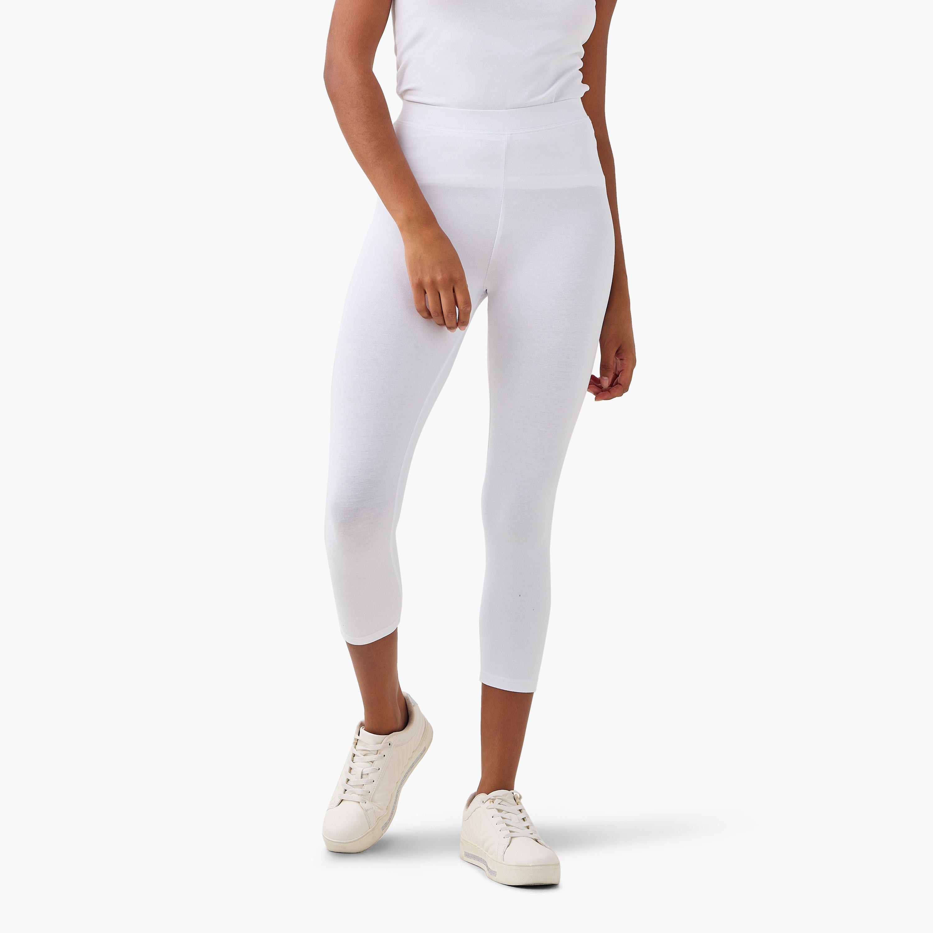 طقم من 2 - بنطلون ليقنز قصير بقصة ضيقة وخصر مرن-women-clothing-bottoms-leggings-image-3