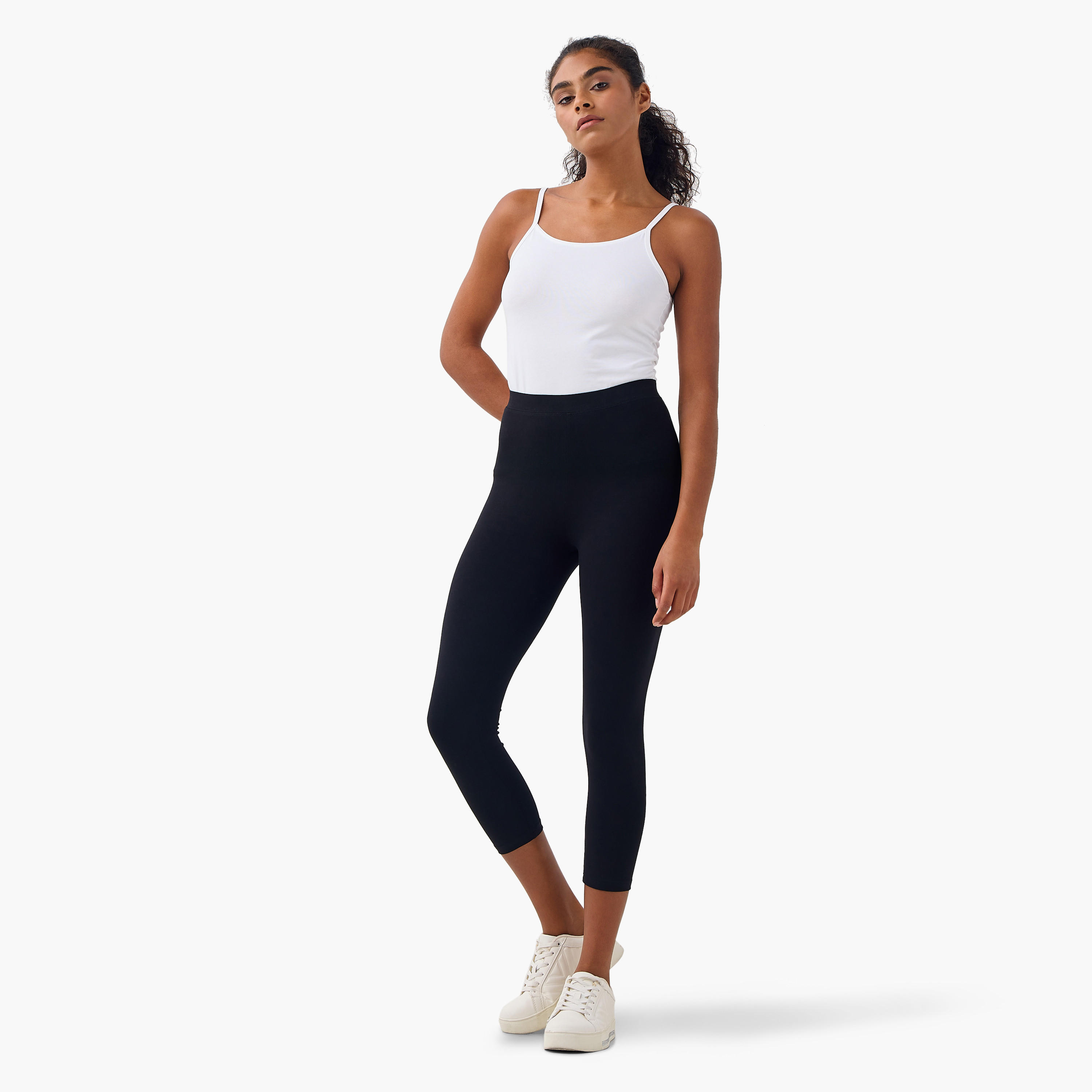 طقم من 2 - بنطلون ليقنز قصير بقصة ضيقة وخصر مرن-women-clothing-bottoms-leggings-image-4