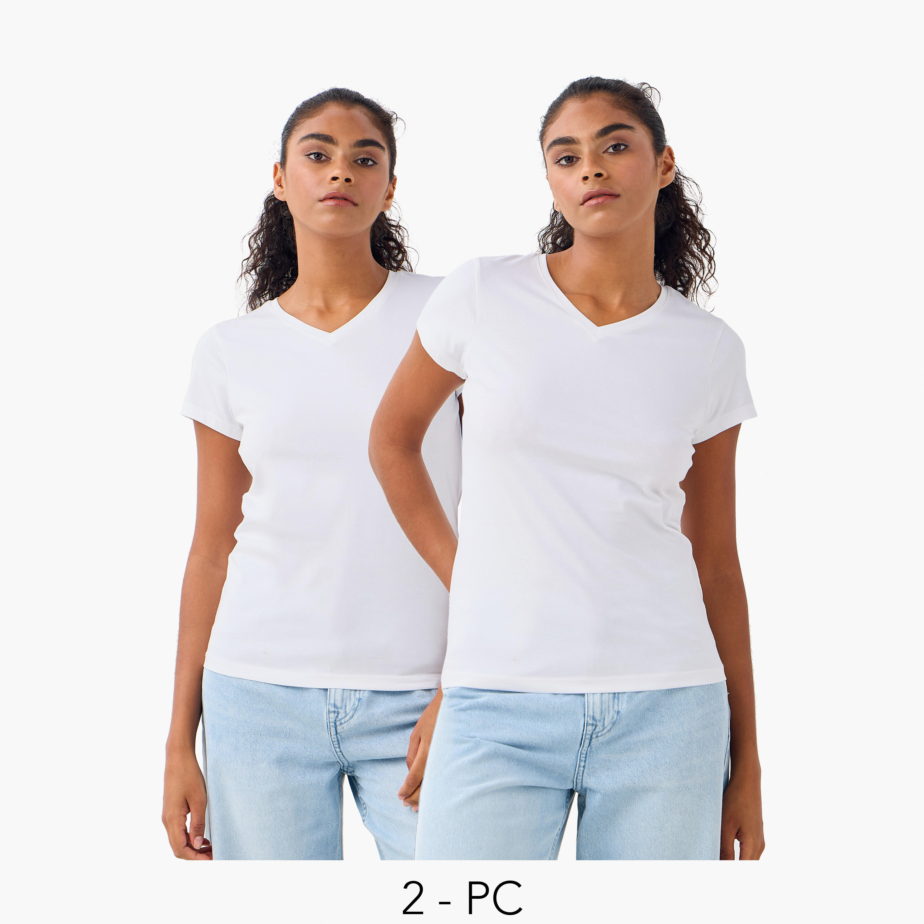 Set of 2 - V-neck T-shirt-women-clothing-tshirts-image-1