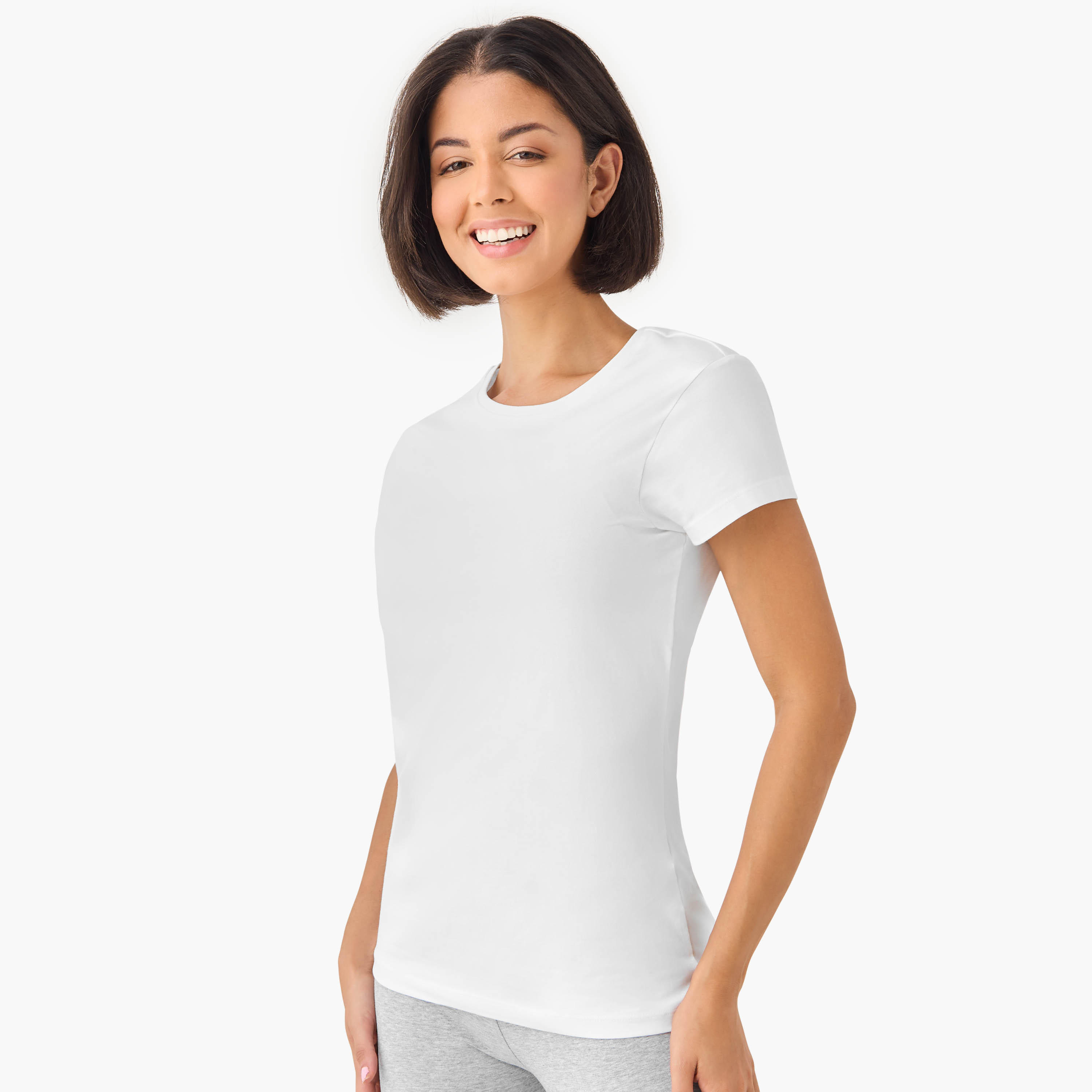 تيشيرت بياقة ضيقة وأكمام كاب - طقم من 2-women-clothing-tshirts-image-2