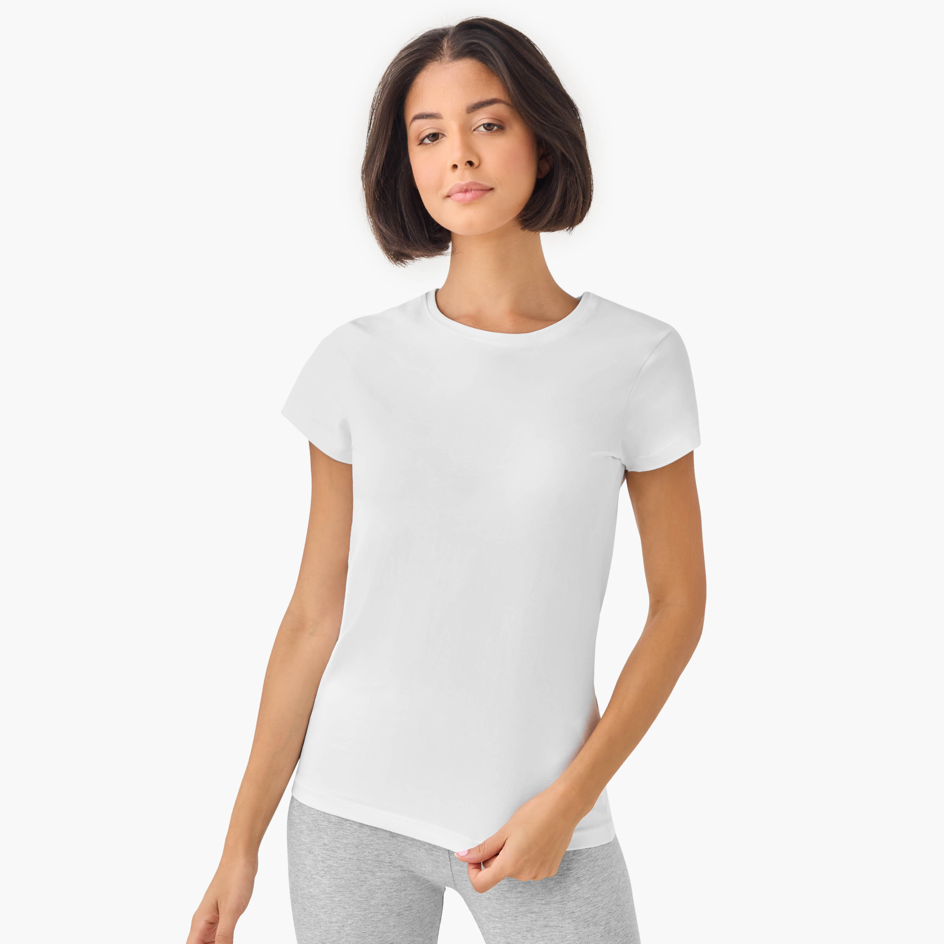 تيشيرت بياقة ضيقة وأكمام كاب - طقم من 2-women-clothing-tshirts-image-4