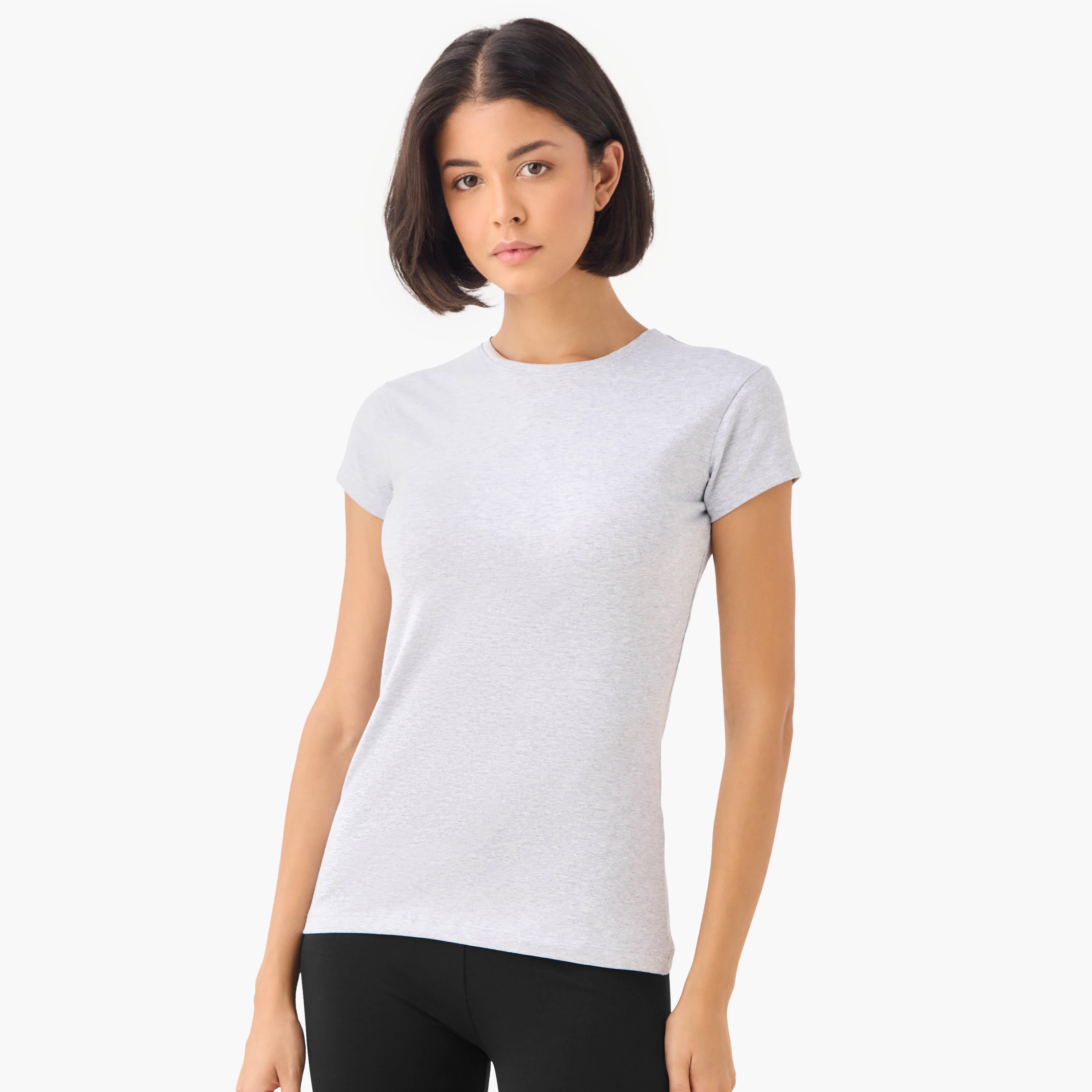 تيشيرت بياقة ضيقة وأكمام كاب - طقم من 2-women-clothing-tshirts-image-3