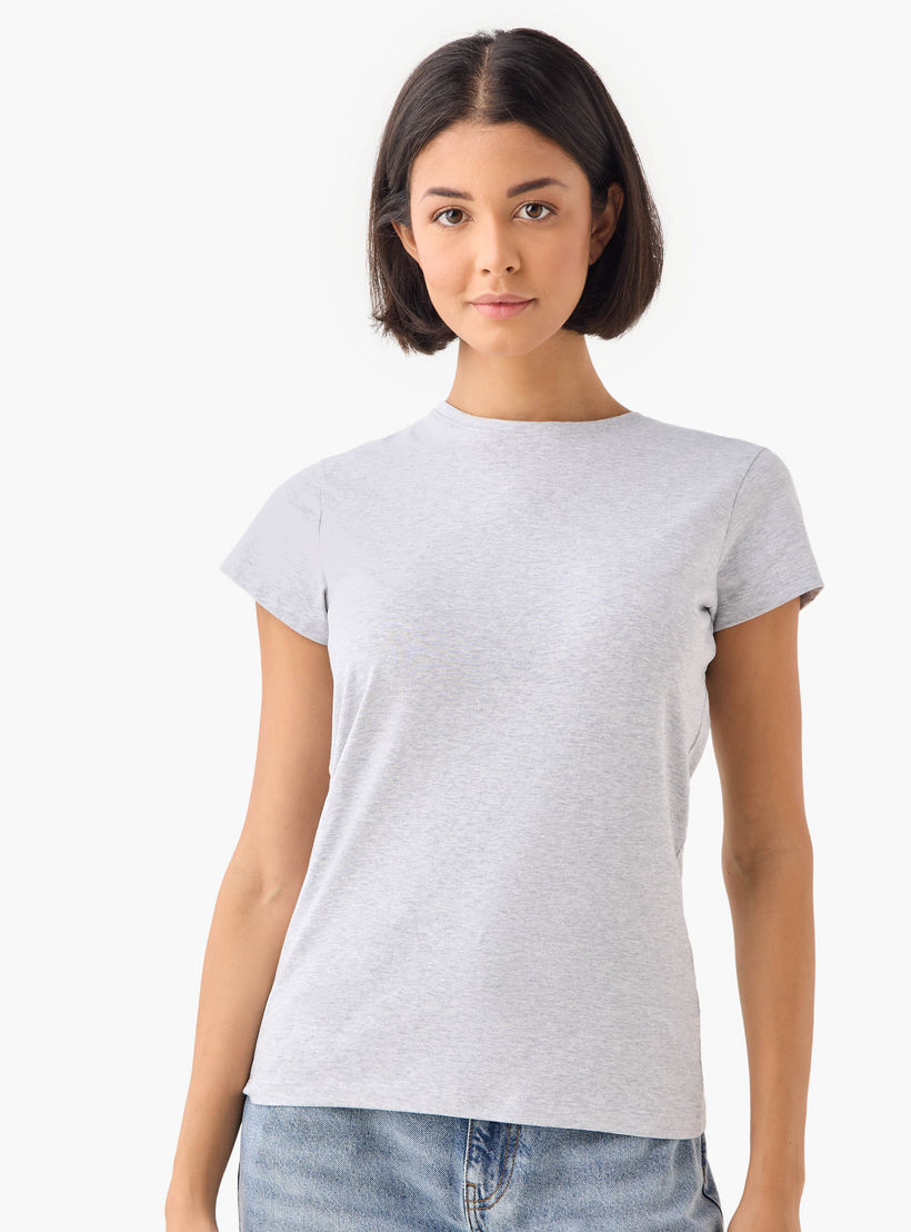 Set of 3 - Crew Neck T-shirt with Cap Sleeves-women-clothing-tshirts-image-4