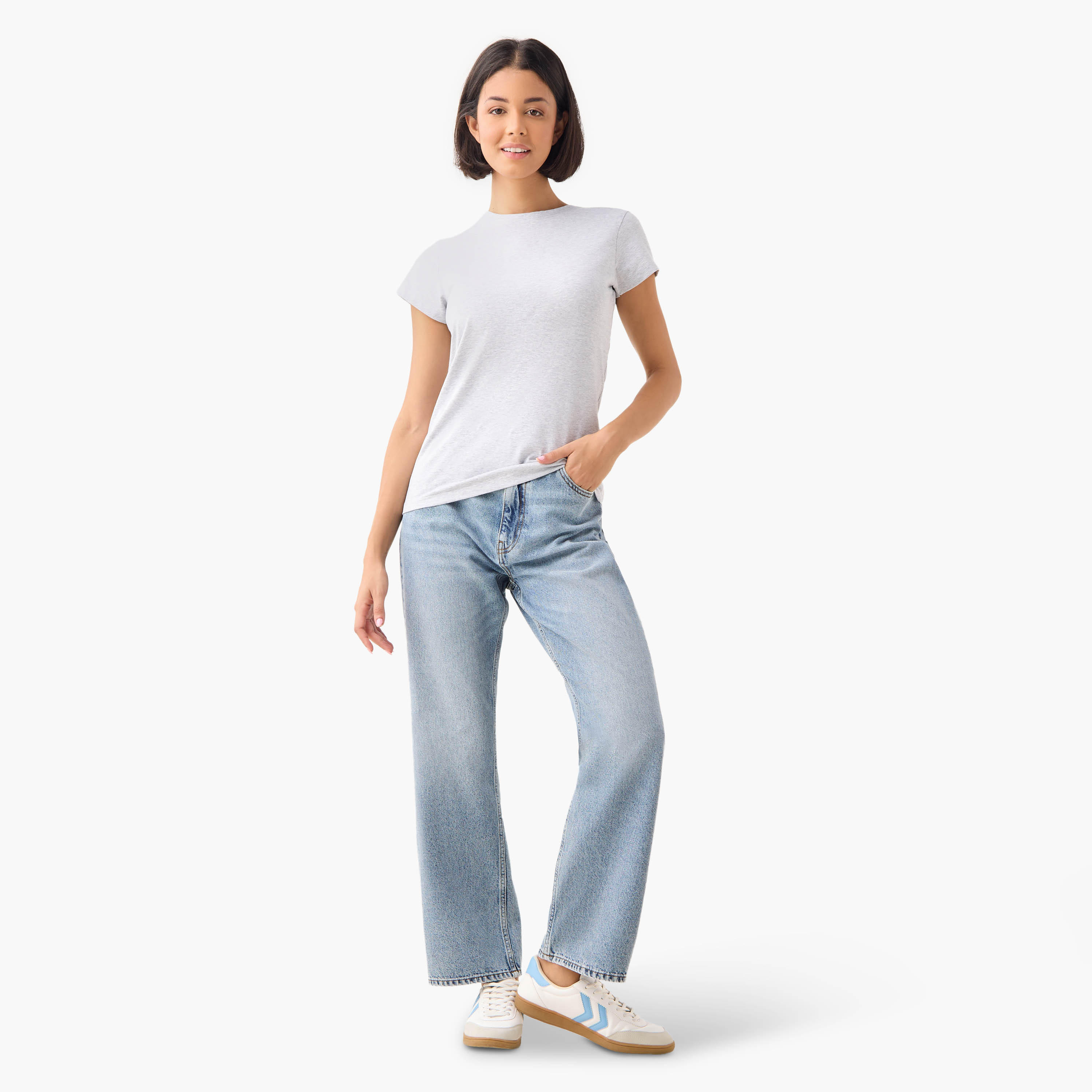 Set of 3 - Crew Neck T-shirt with Cap Sleeves-women-clothing-tshirts-image-8