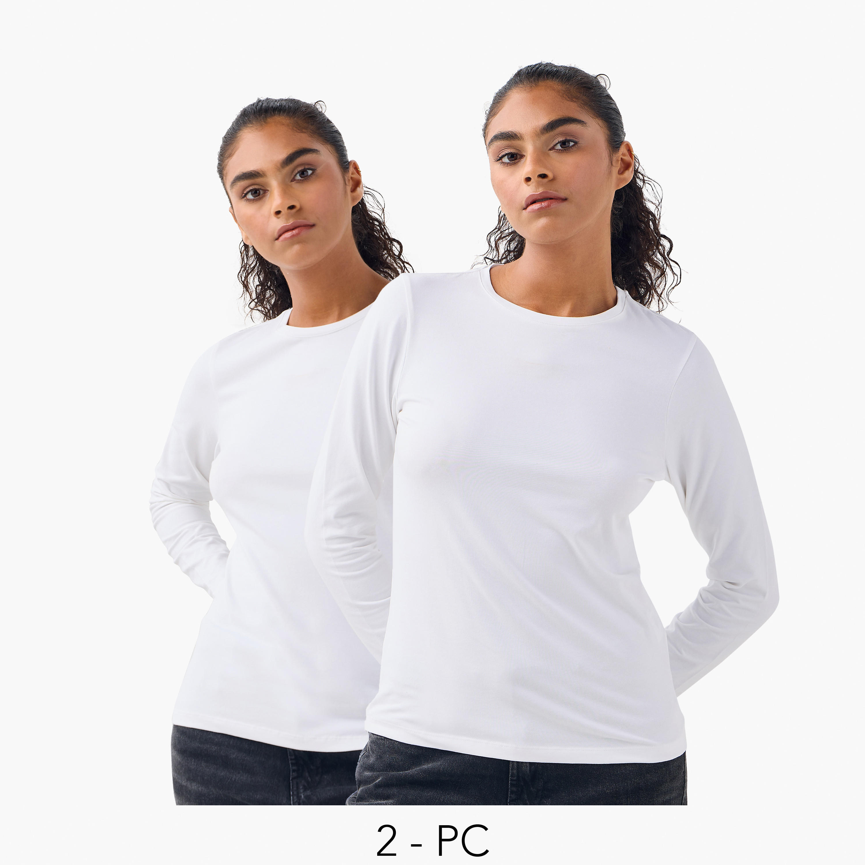 تيشيرت بياقة ضيقة - طقم من 2-women-clothing-tshirts-image-8
