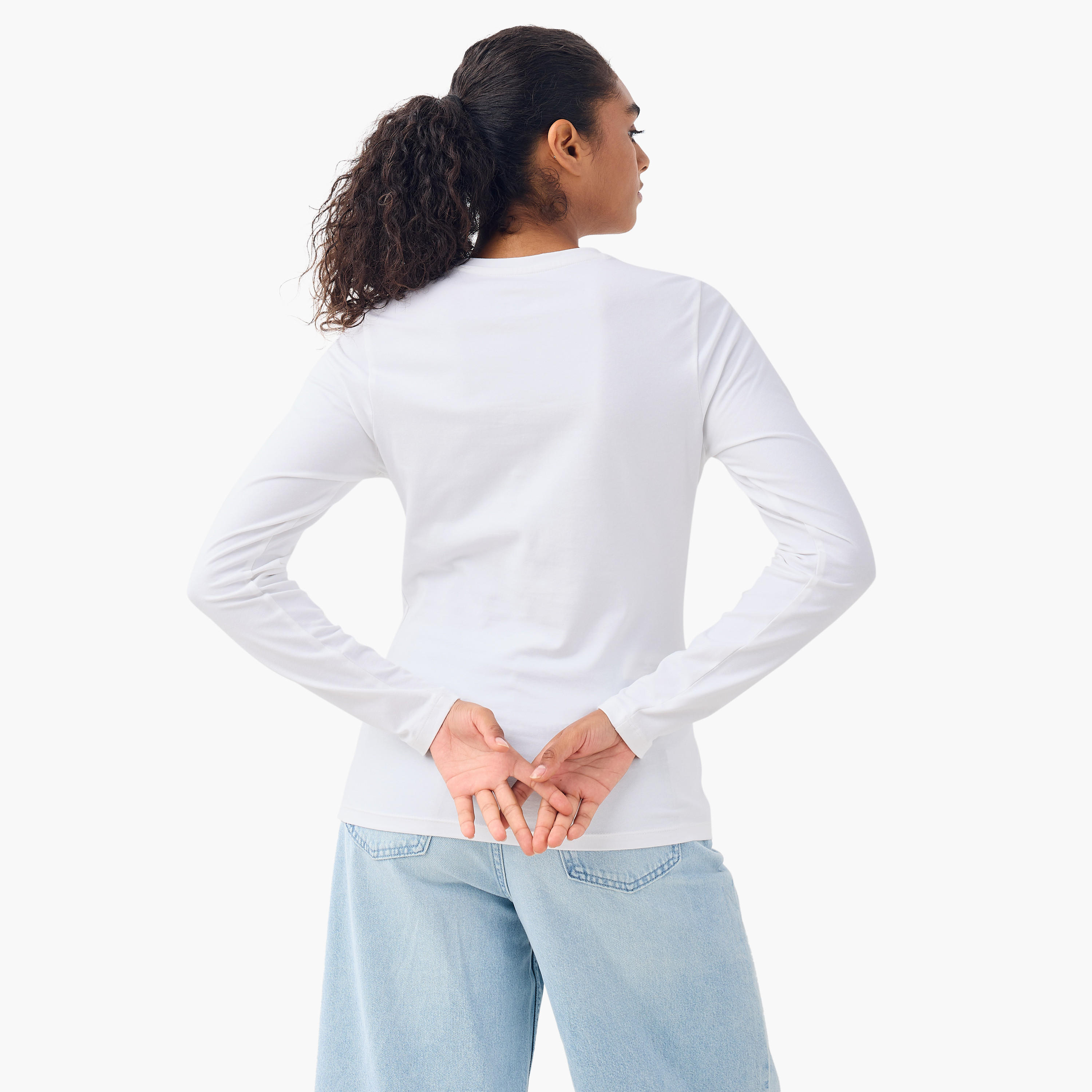 تيشيرت بياقة ضيقة وأكمام طويلة - طقم من 2-women-clothing-tshirts-image-3