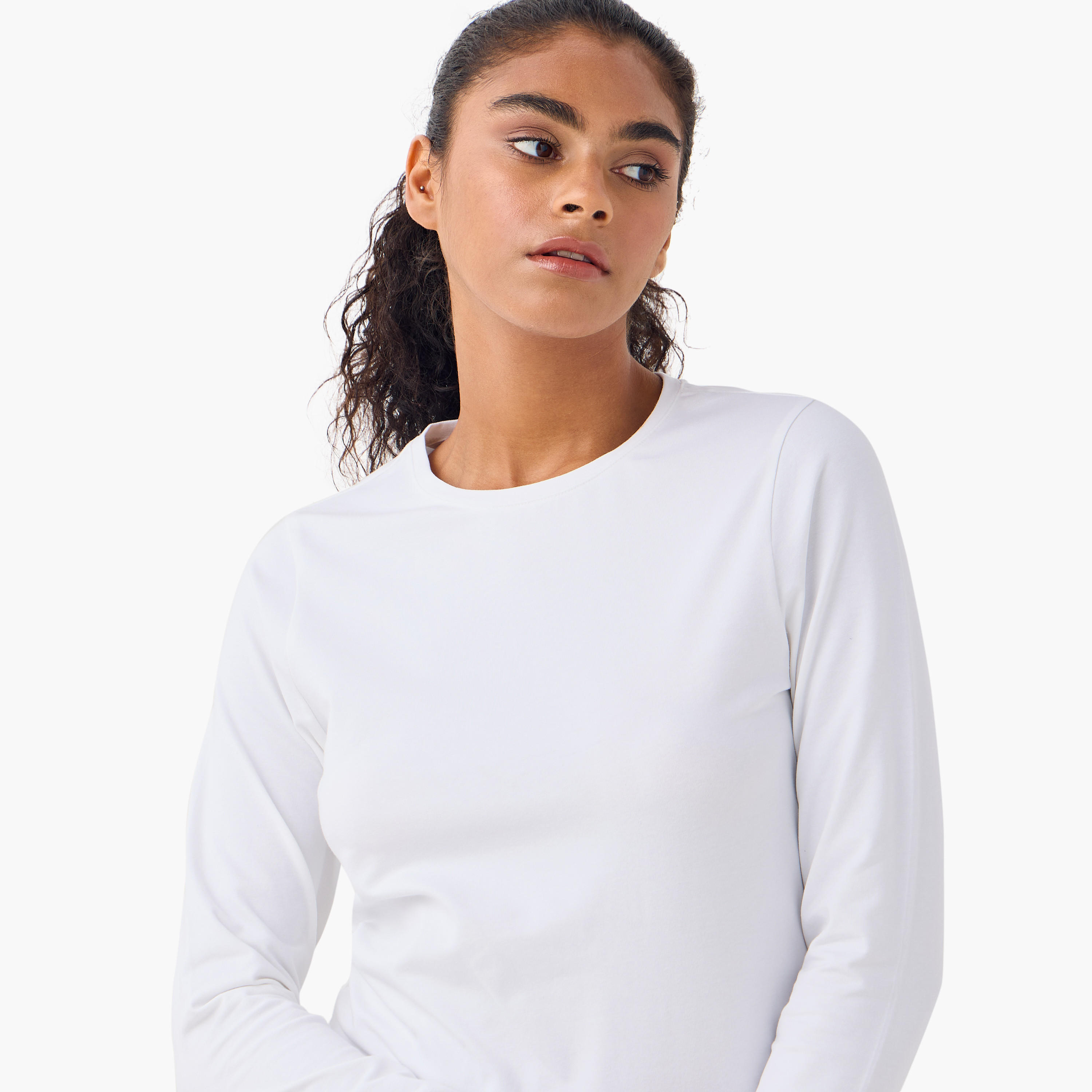 تيشيرت بياقة ضيقة وأكمام طويلة - طقم من 2-women-clothing-tshirts-image-5