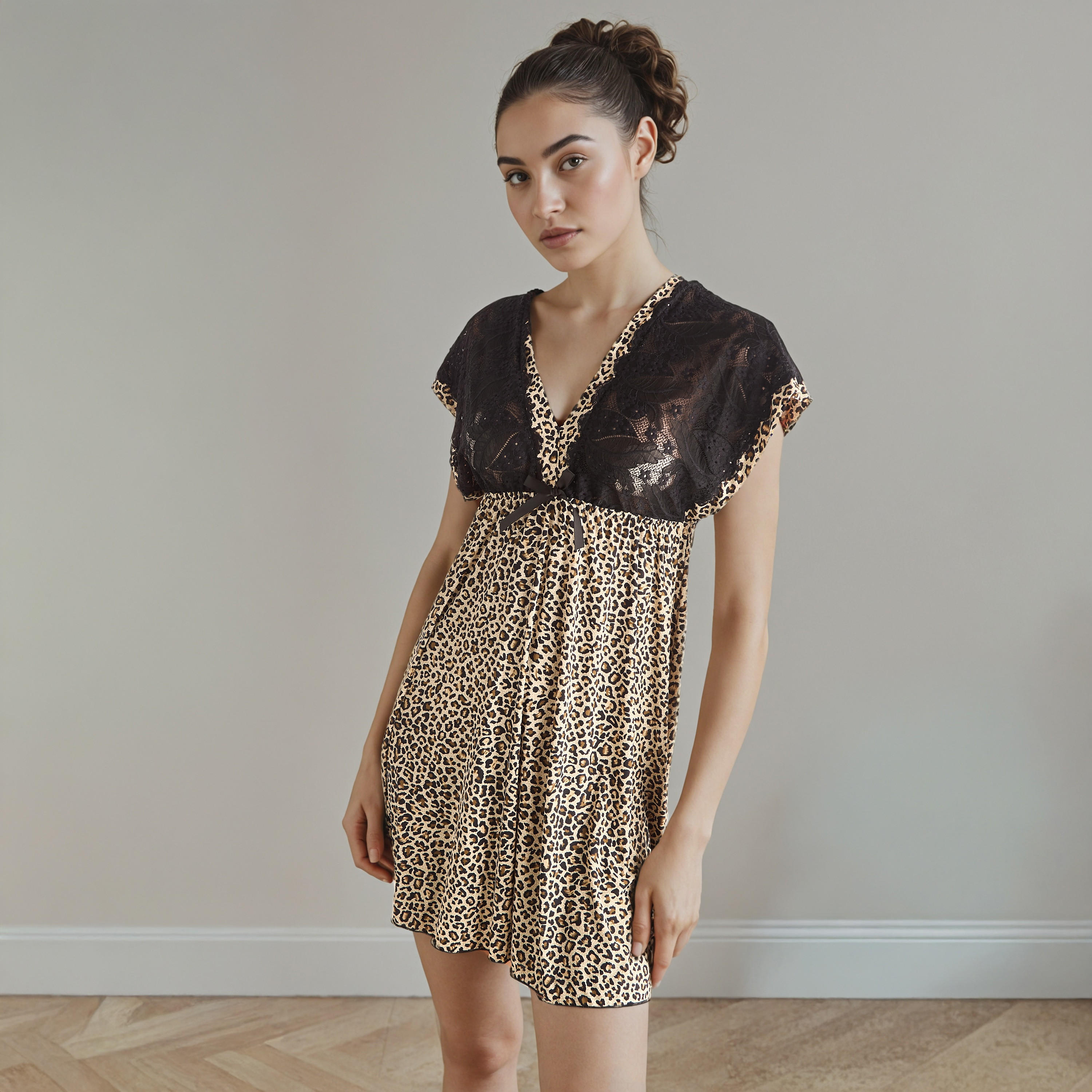 Animal Print Night Dress with Thongs-women-clothing-nightwear-robes-image-6