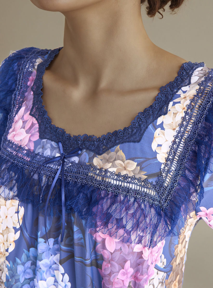 Floral Print Night Gown with Thongs-women-clothing-nightwear-robes-image-4