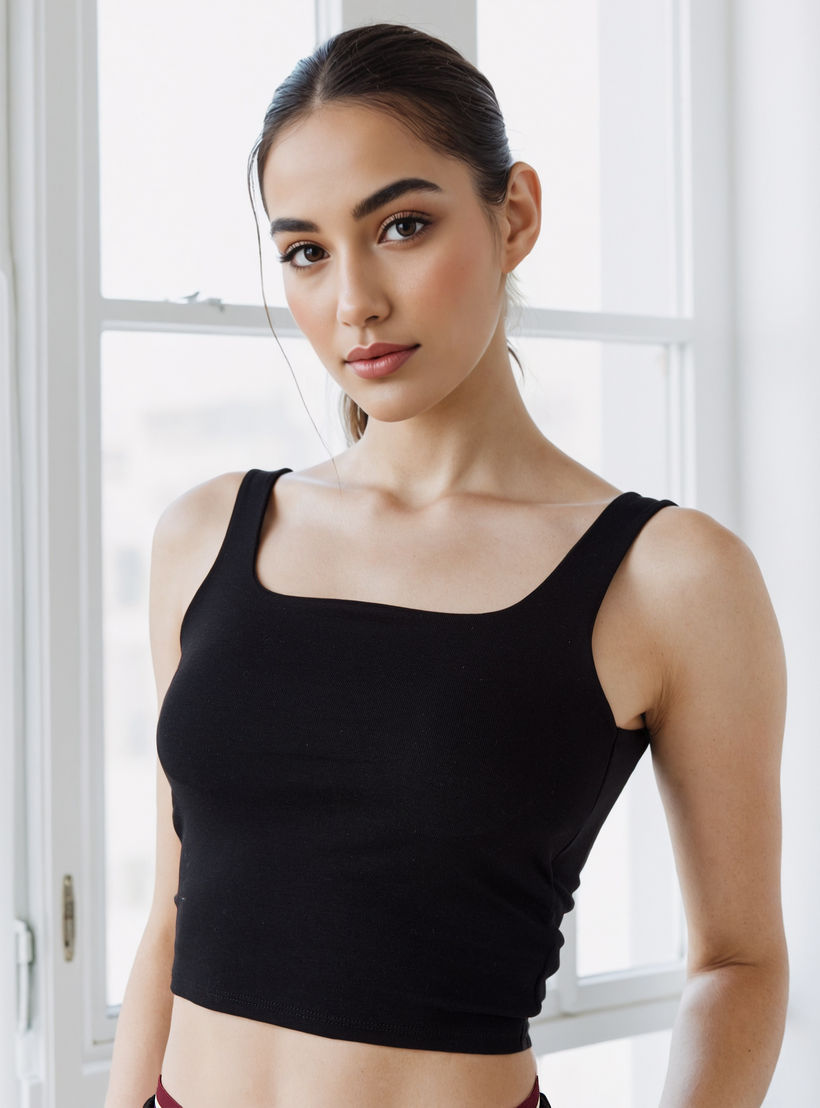 بلوزة تانك قصيرة بياقة مربعة-women-clothing-tshirts-image-5
