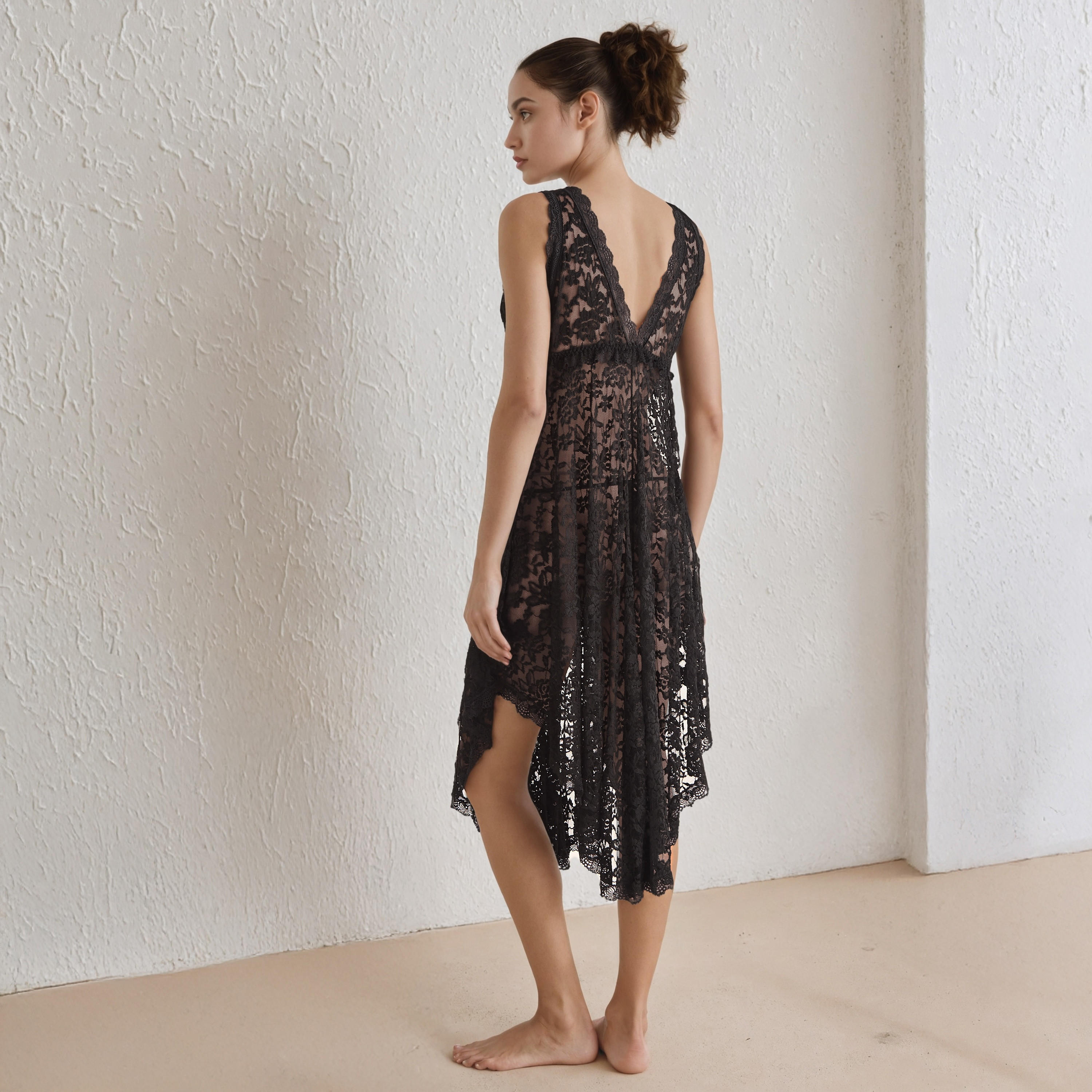 ثوب نوم دانتيل للعروس بحواف غير متماثلة-women-clothing-nightwear-robes-image-2
