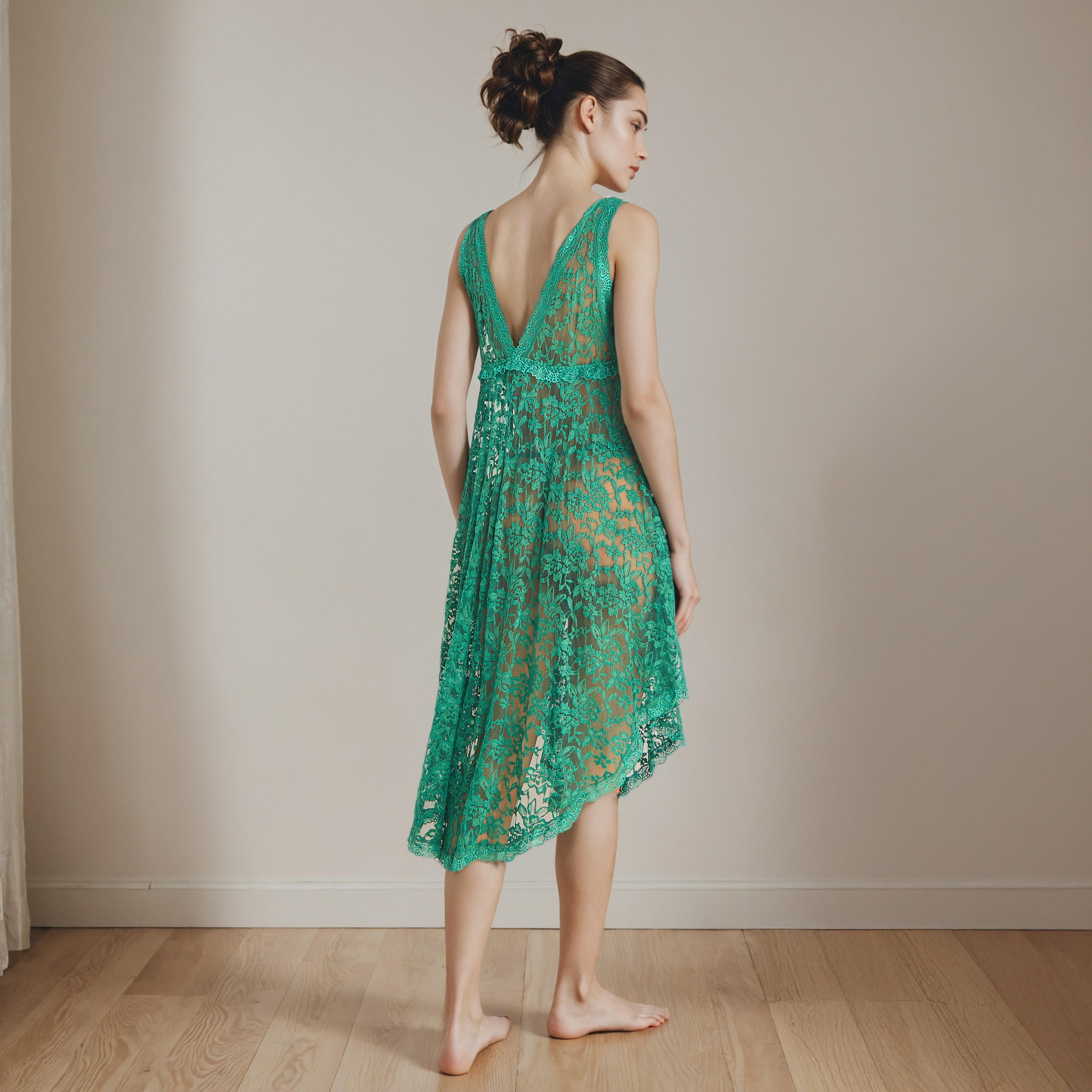 Lace Asymmetric Bridal Night Gown-women-clothing-nightwear-robes-image-2