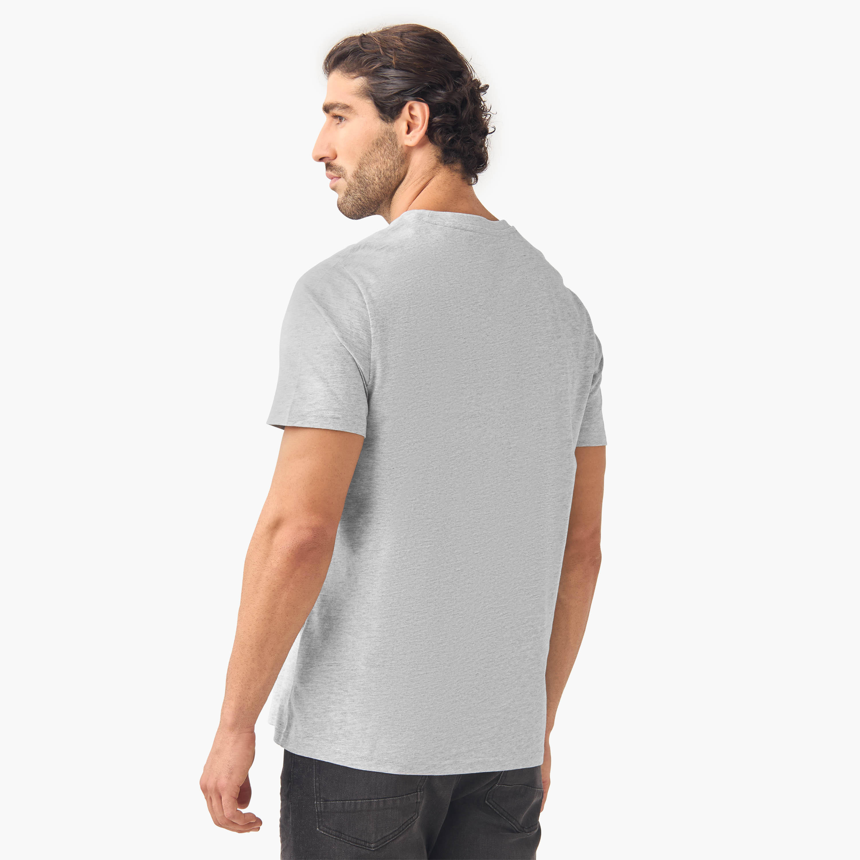 تيشيرت بياقة ضيقة وأكمام قصيرة - طقم من 3-men-clothing-tshirtsandpolos-tshirts-image-2