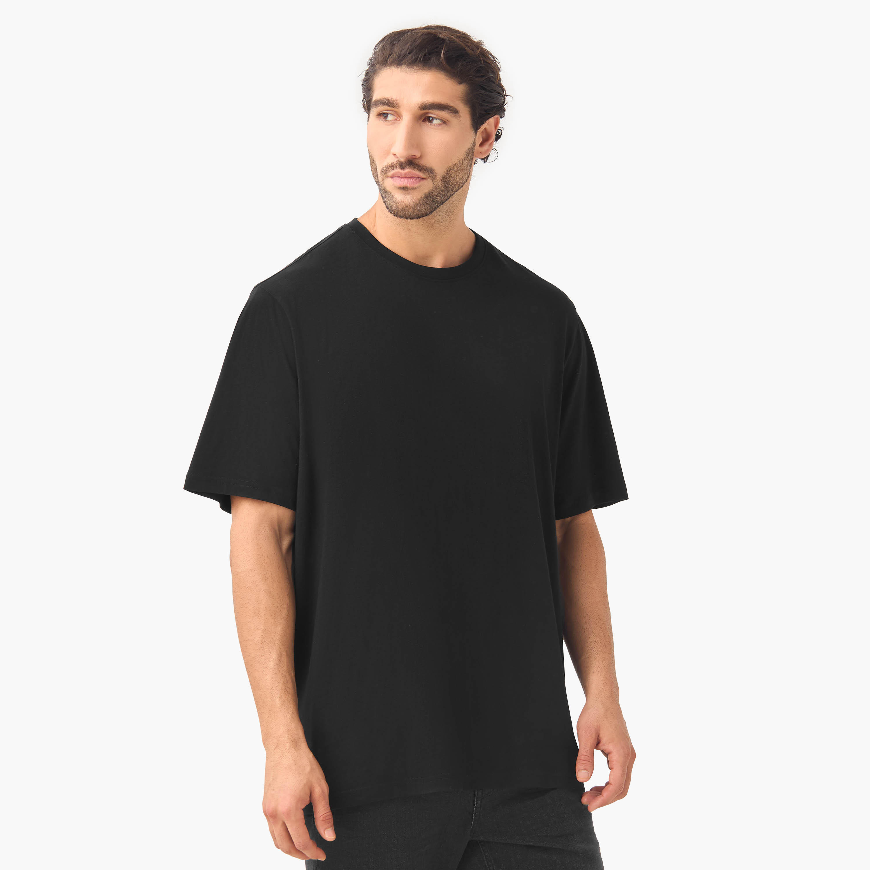 تيشيرت بياقة ضيقة وأكمام قصيرة - طقم من 3-men-clothing-tshirtsandpolos-tshirts-image-3