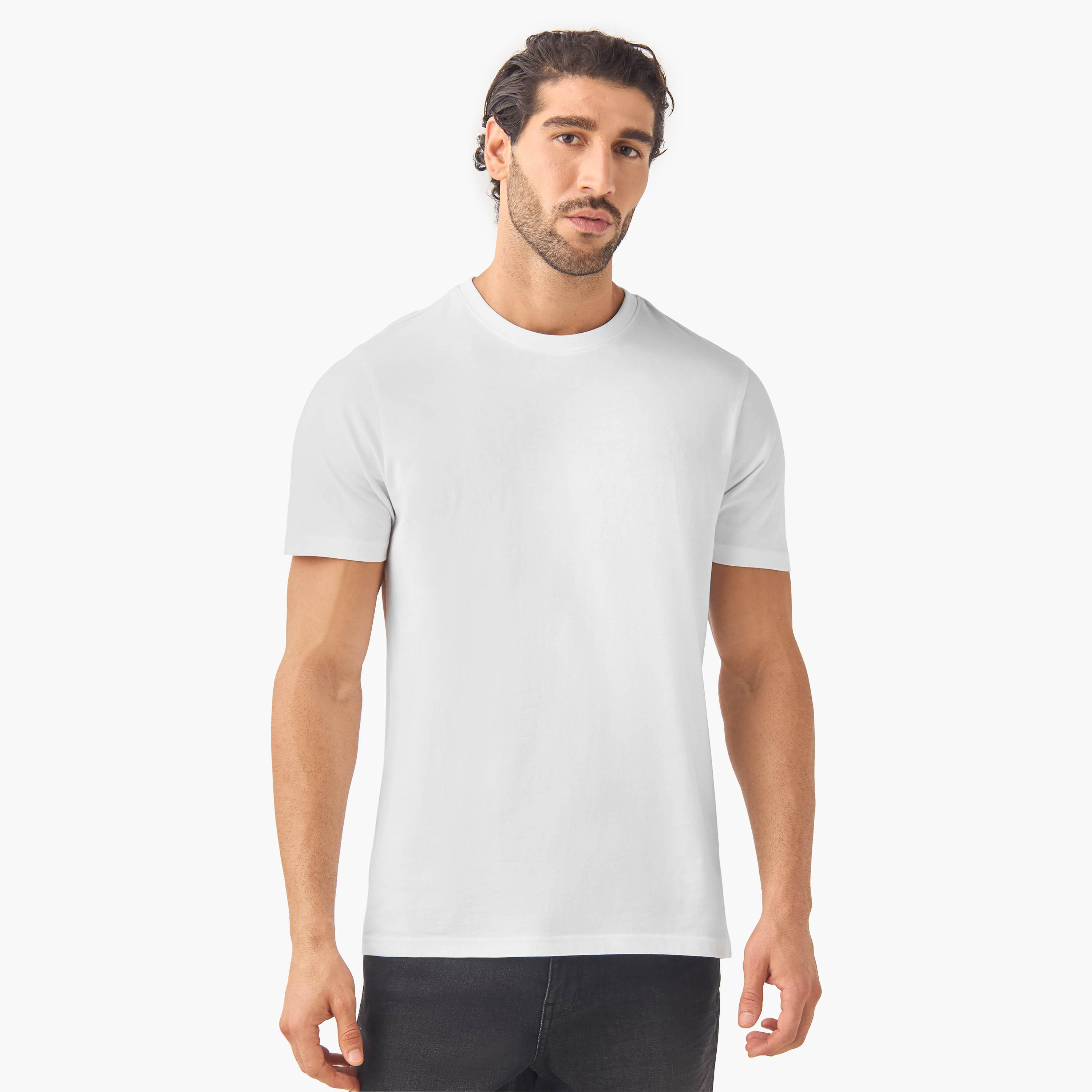 تيشيرت بياقة ضيقة وأكمام قصيرة - طقم من 3-men-clothing-tshirtsandpolos-tshirts-image-5