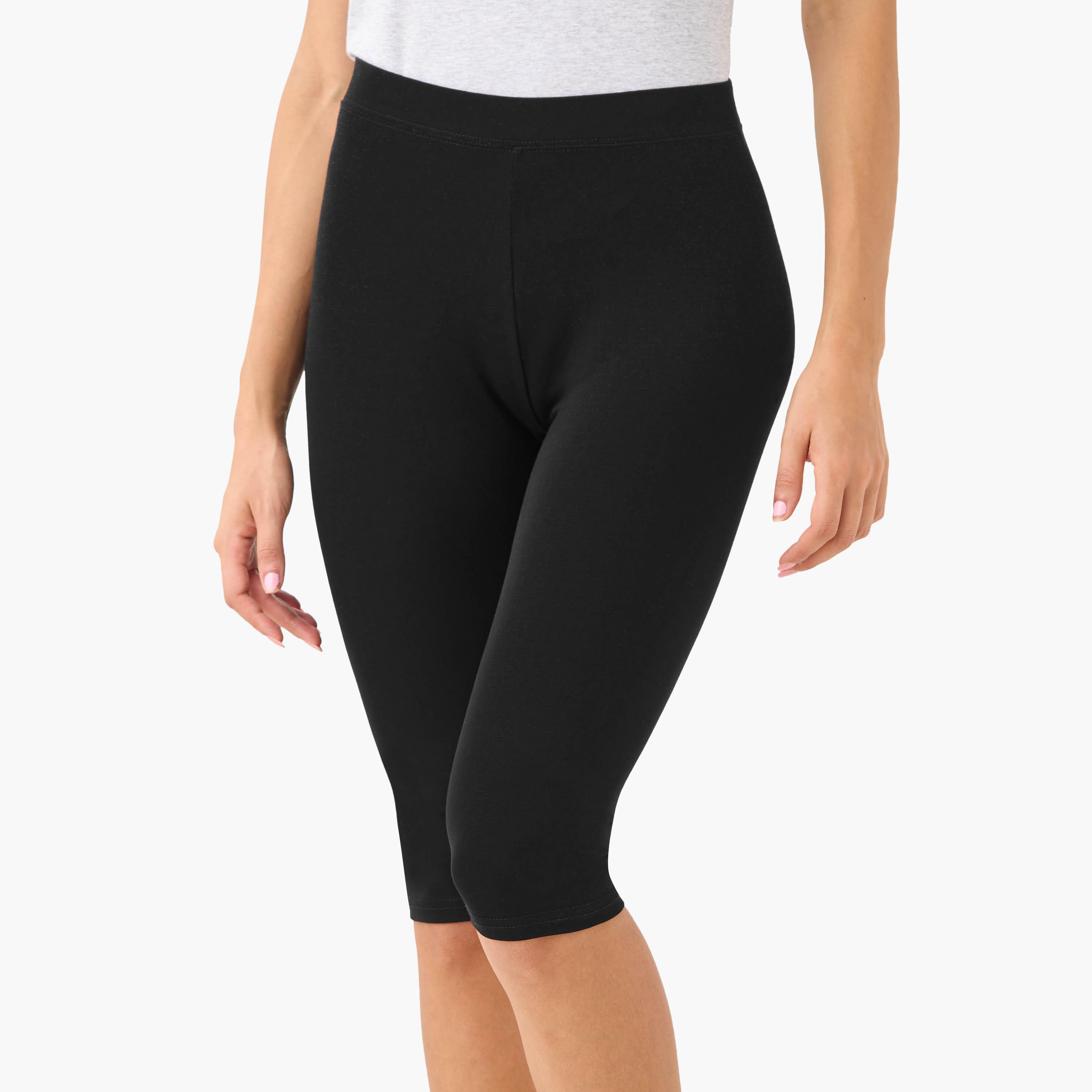 طقم بنطلون ليقنز قصير من قطعتين بخصر مطاطي-women-clothing-bottoms-leggings-image-2