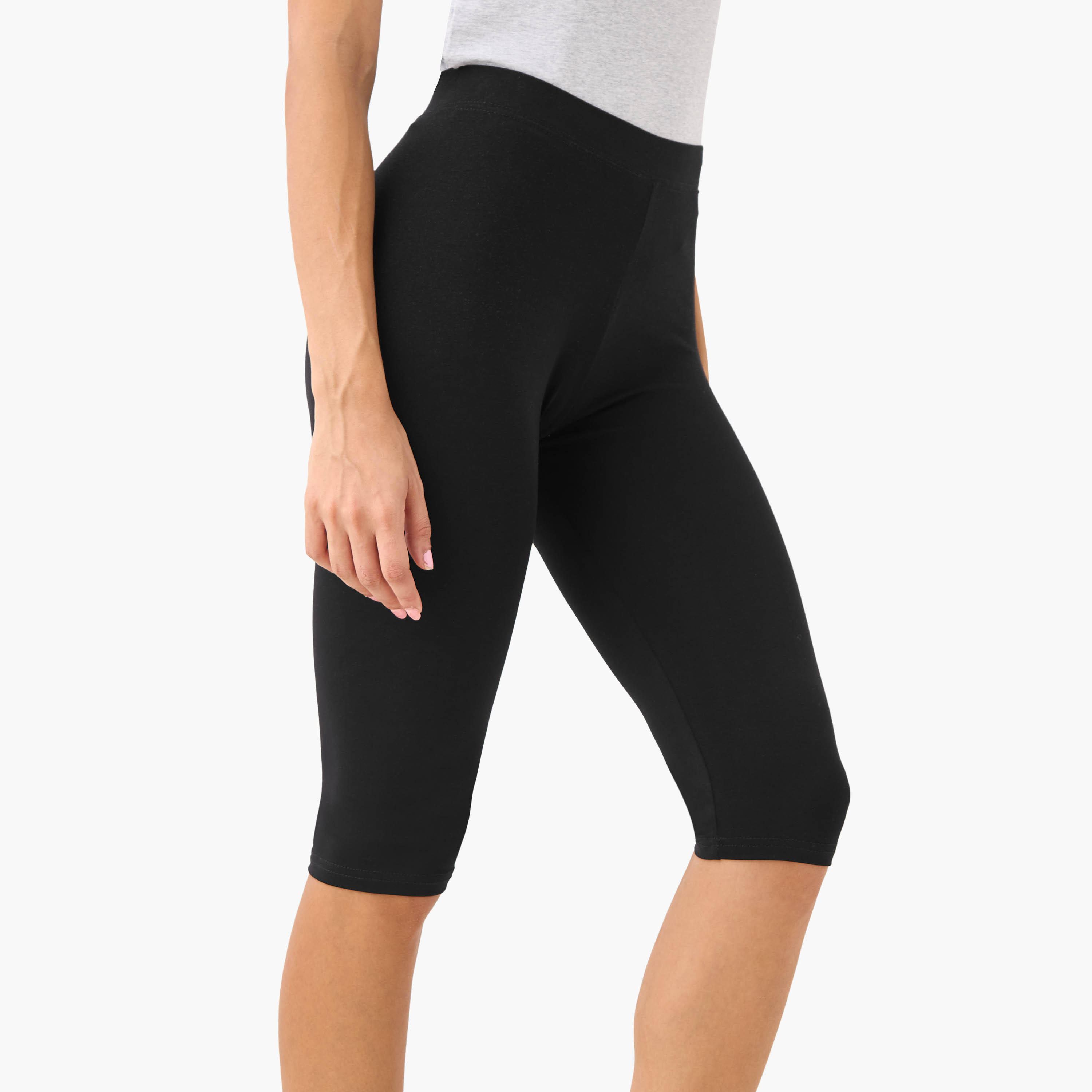 طقم بنطلون ليقنز قصير من قطعتين بخصر مطاطي-women-clothing-bottoms-leggings-image-3