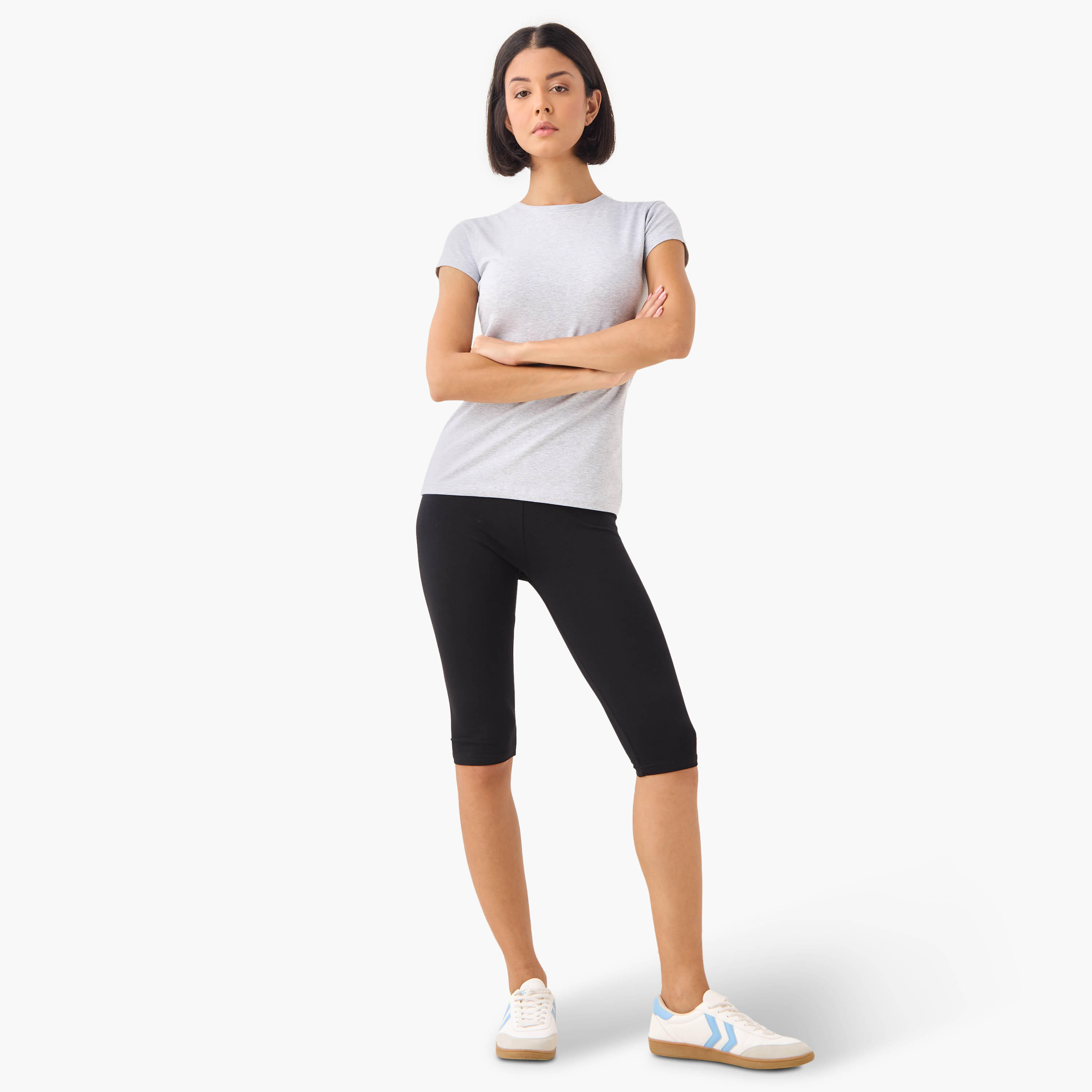 طقم بنطلون ليقنز قصير من قطعتين بخصر مطاطي-women-clothing-bottoms-leggings-image-7