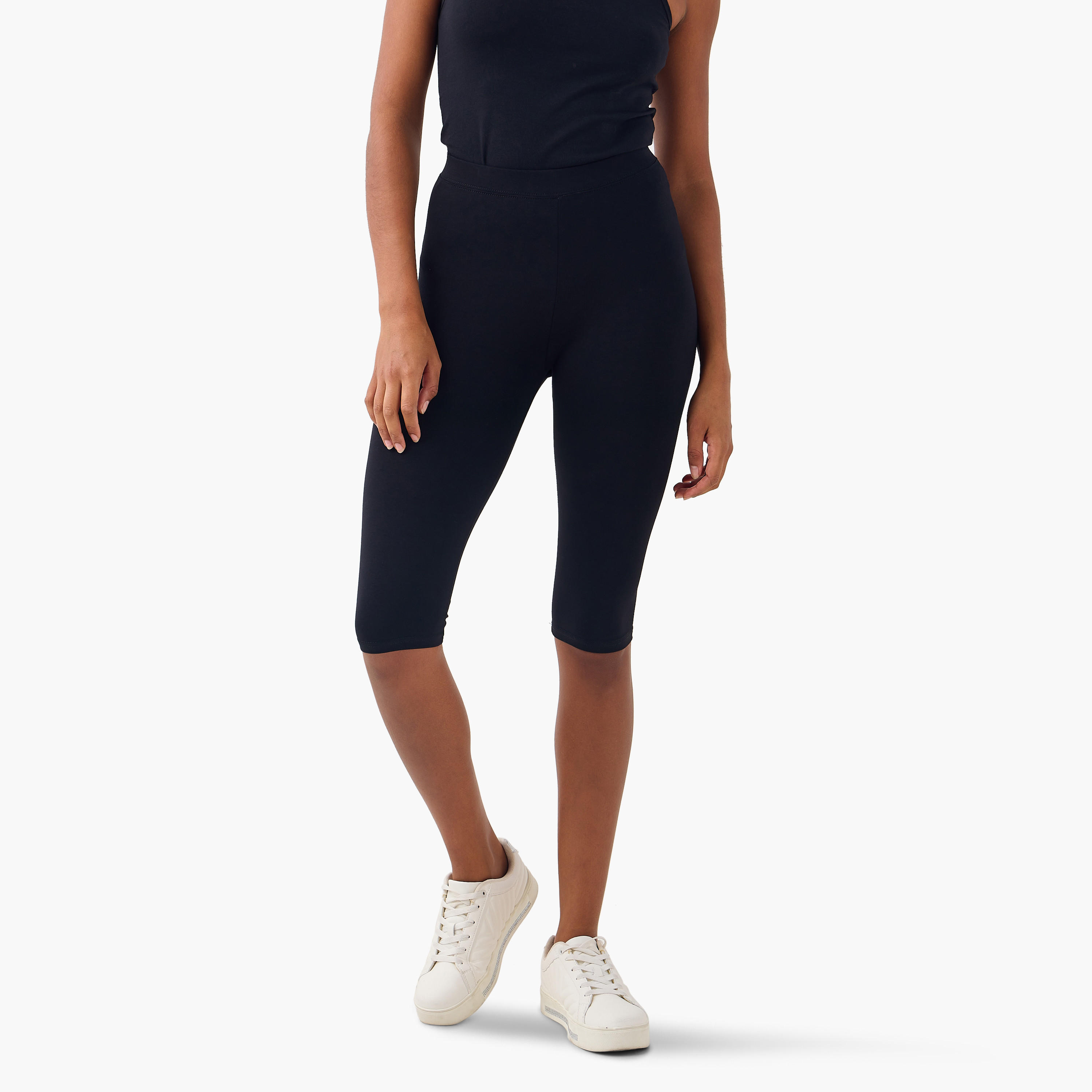 طقم بنطلون ليقنز قصير من قطعتين بخصر مطاطي-women-clothing-bottoms-leggings-image-4