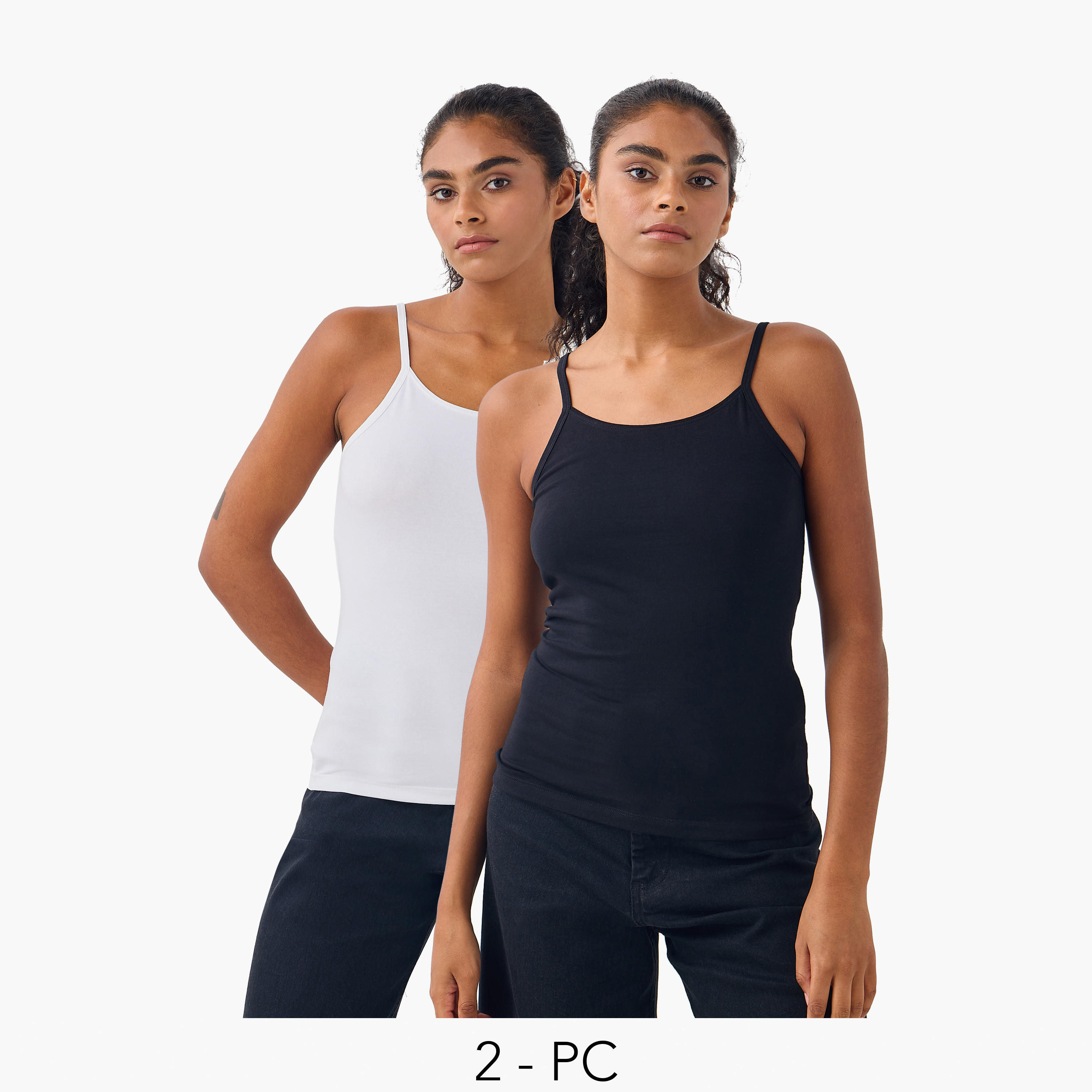 Set of 2 -  Scoop Neck Camisole with Spaghetti Straps-women-clothing-tshirts-image-1