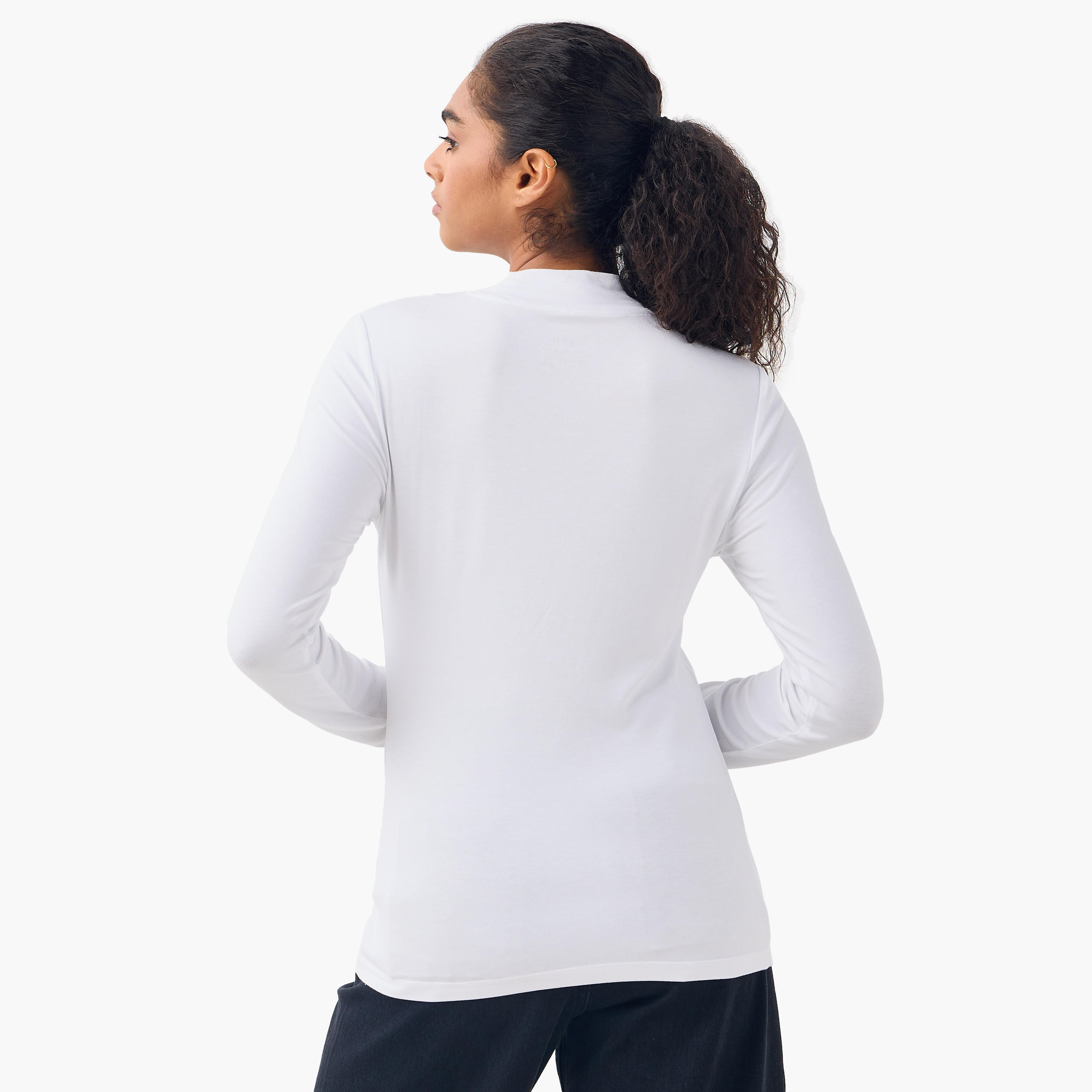 تيشيرت بياقة عالية وأكمام طويلة - طقم من 2-women-clothing-tshirts-image-4