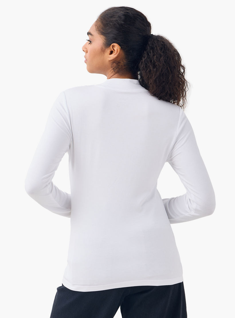 تيشيرت بياقة عالية وأكمام طويلة - طقم من 2-women-clothing-tshirts-image-4
