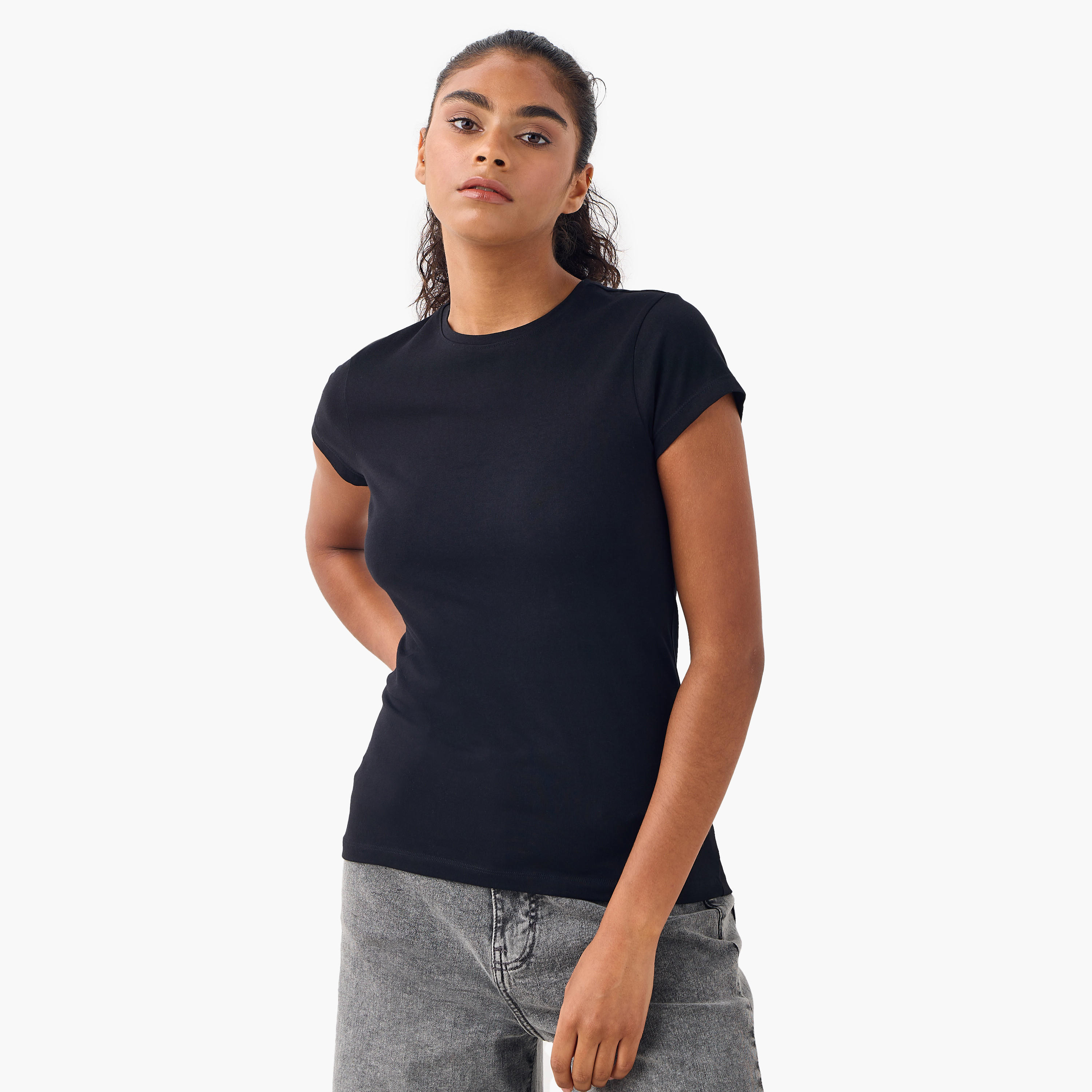 Set of 2 - Crew Neck T-shirt-women-clothing-tshirts-image-2