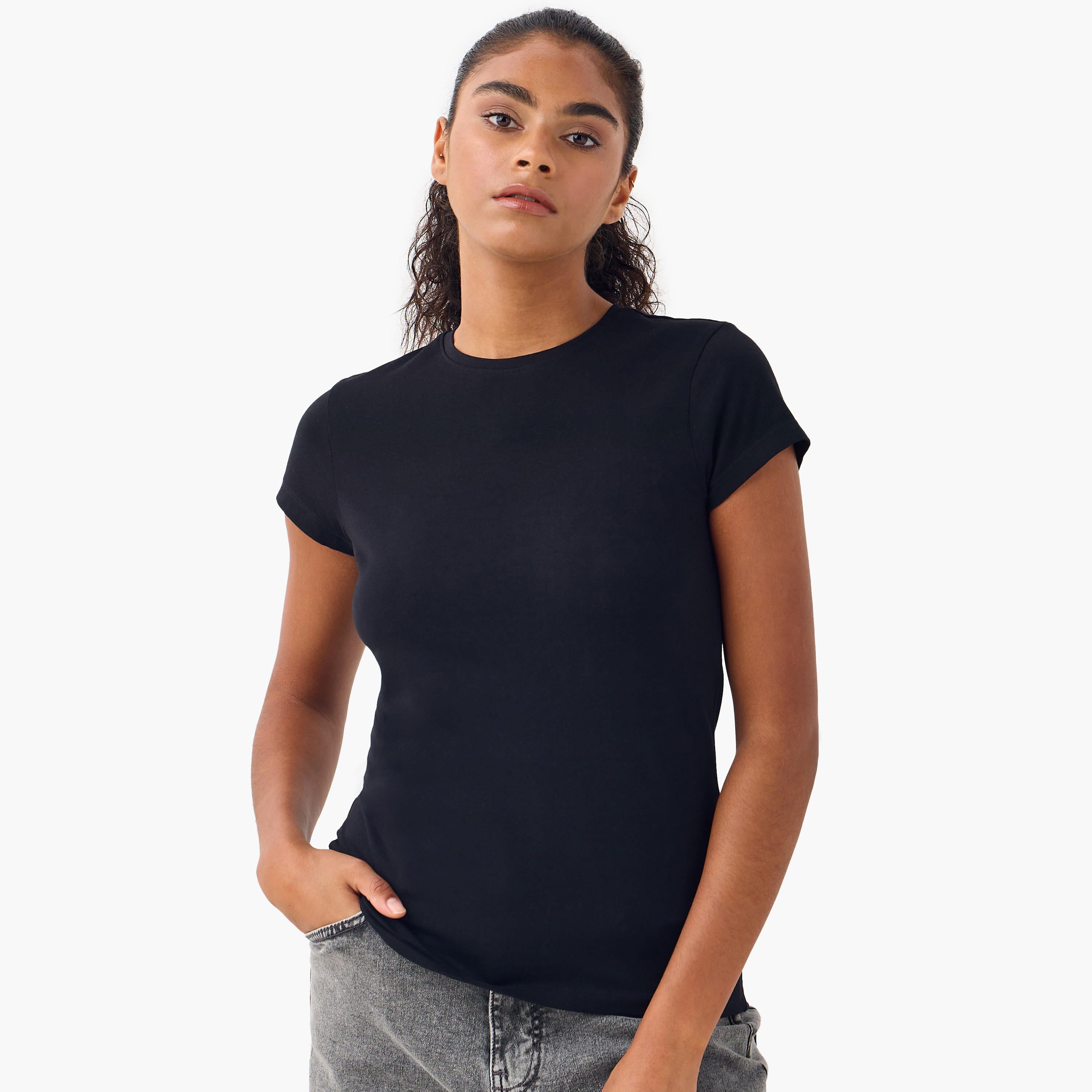 Set of 2 - Crew Neck T-shirt-women-clothing-tshirts-image-3