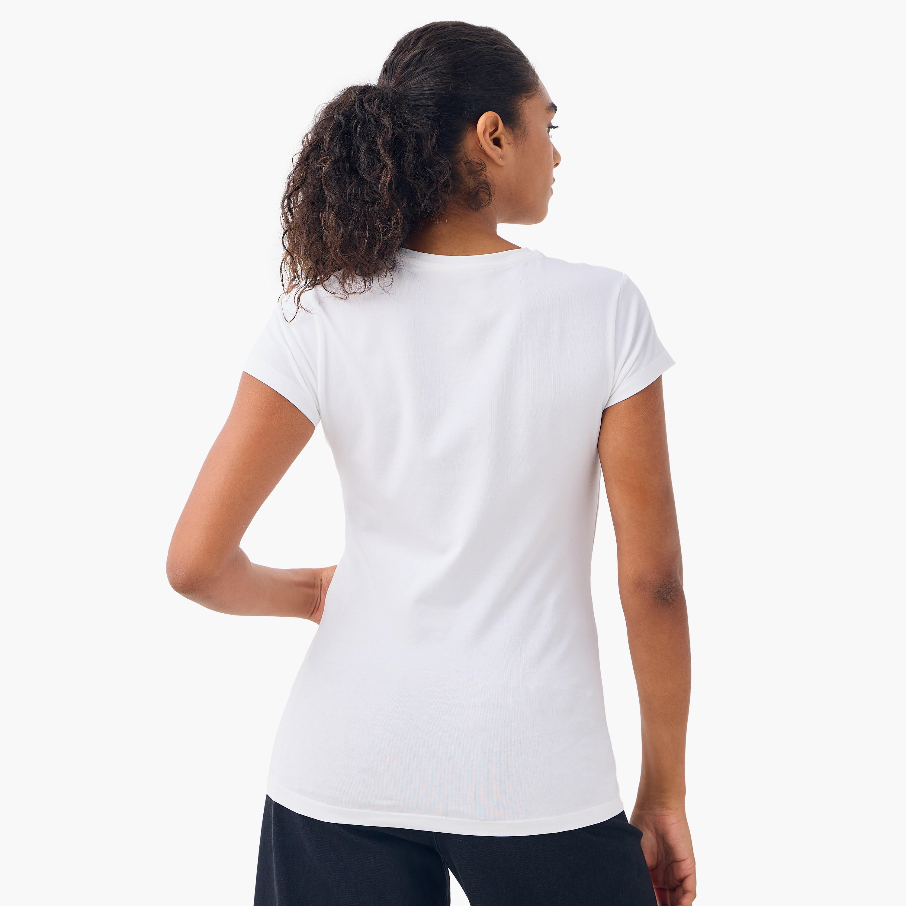 تيشيرت بياقة ضيقة وأكمام كاب - طقم من 2-women-clothing-tshirts-image-5