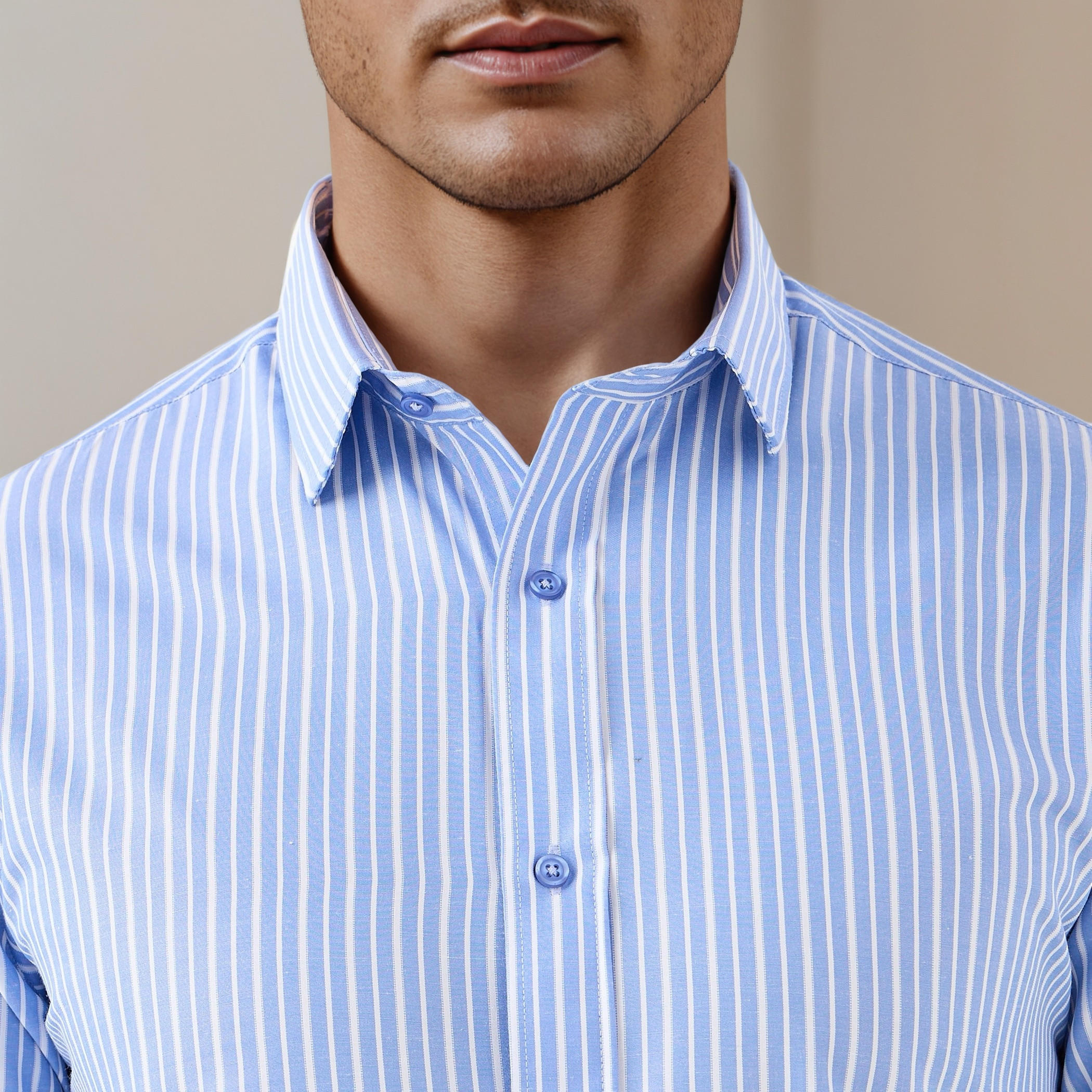 Regular Fit Striped Collared Shirt with Long Sleeves-men-clothing-shirts-image-5