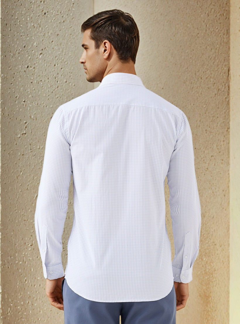 قميص كاروهات بقصة عادية وياقة وأكمام قصيرة-men-clothing-shirts-image-3