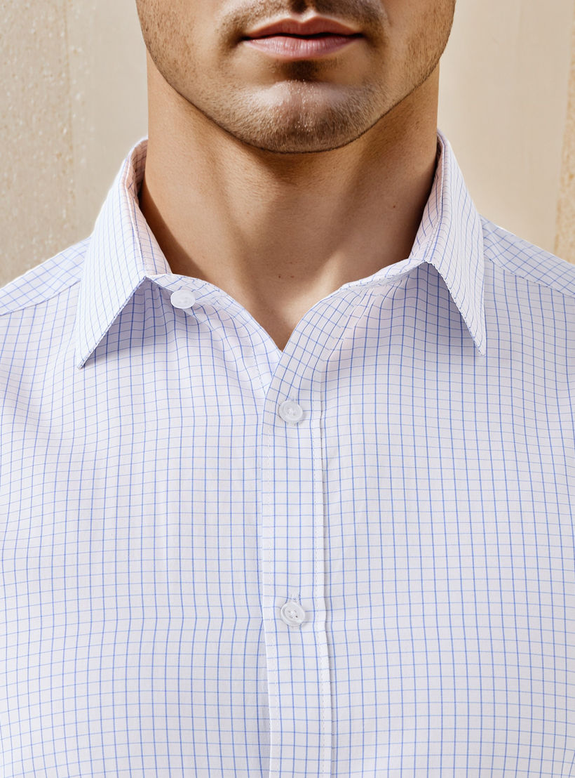 قميص كاروهات بقصة عادية وياقة وأكمام قصيرة-men-clothing-shirts-image-4