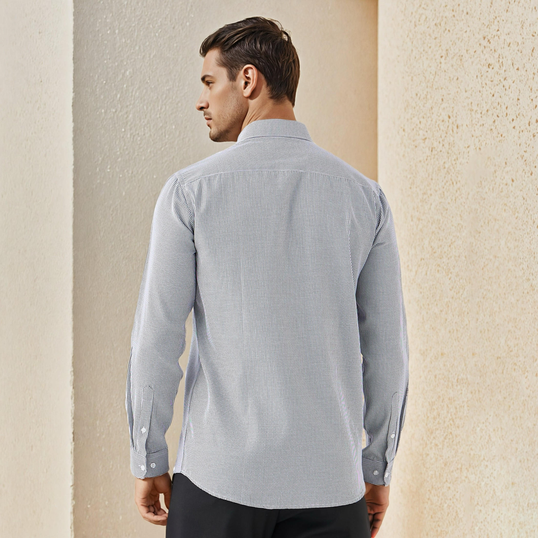 قميص كاروهات بقصة عادية وياقة وأكمام قصيرة-men-clothing-shirts-image-3