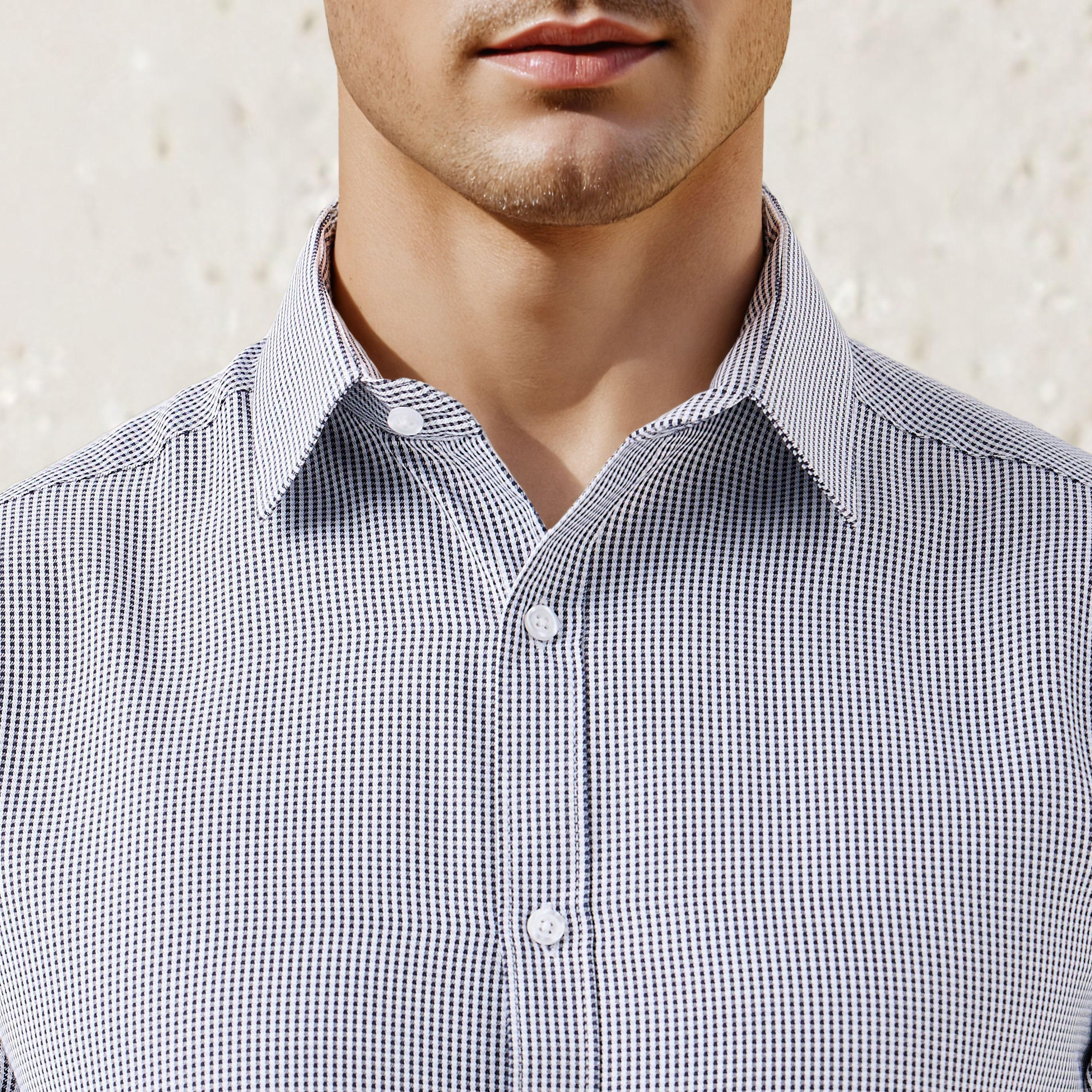 قميص كاروهات بقصة عادية وياقة وأكمام قصيرة-men-clothing-shirts-image-1