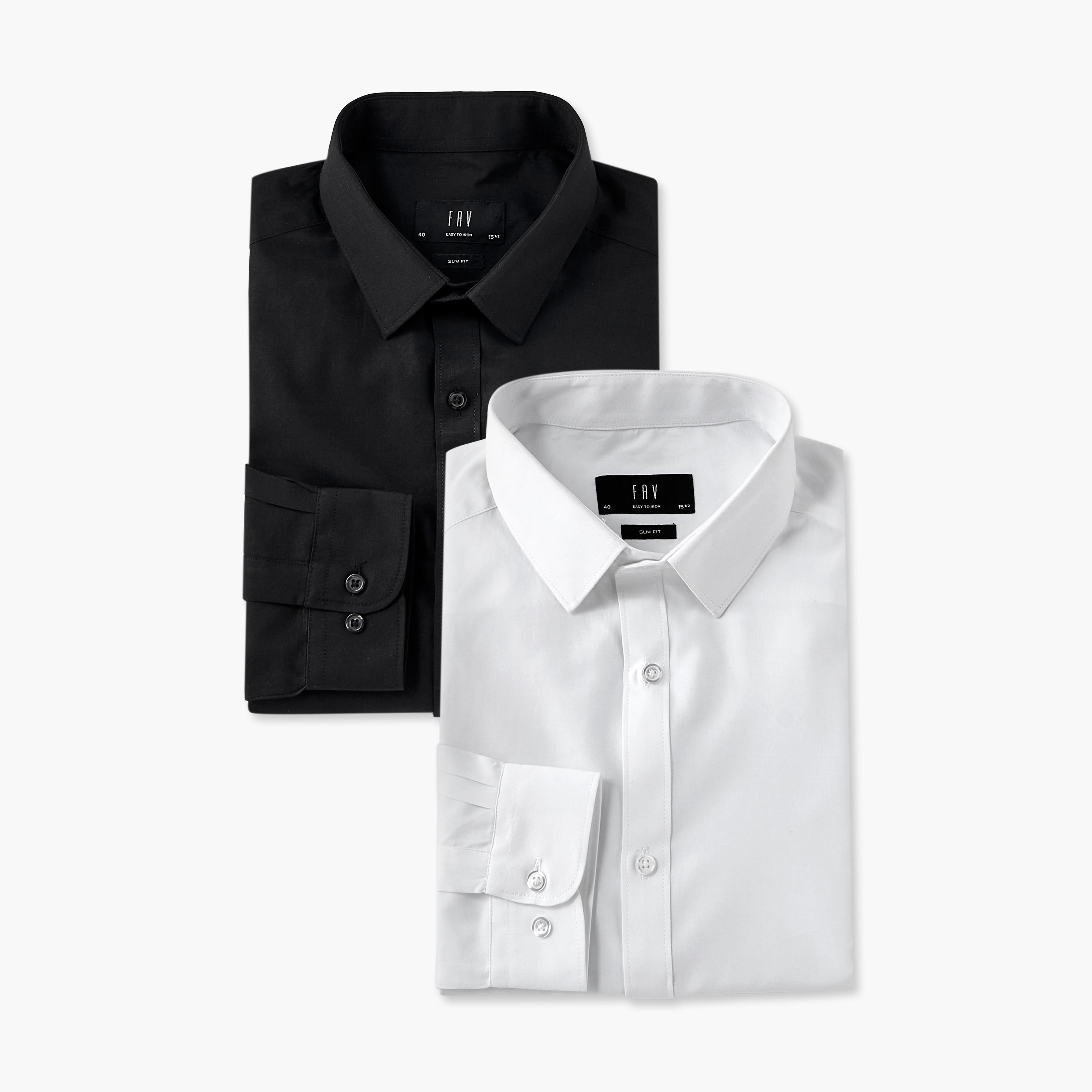 Set of 2 - Regular Fit Collared Shirt with Long Sleeves-men-clothing-shirts-image-1
