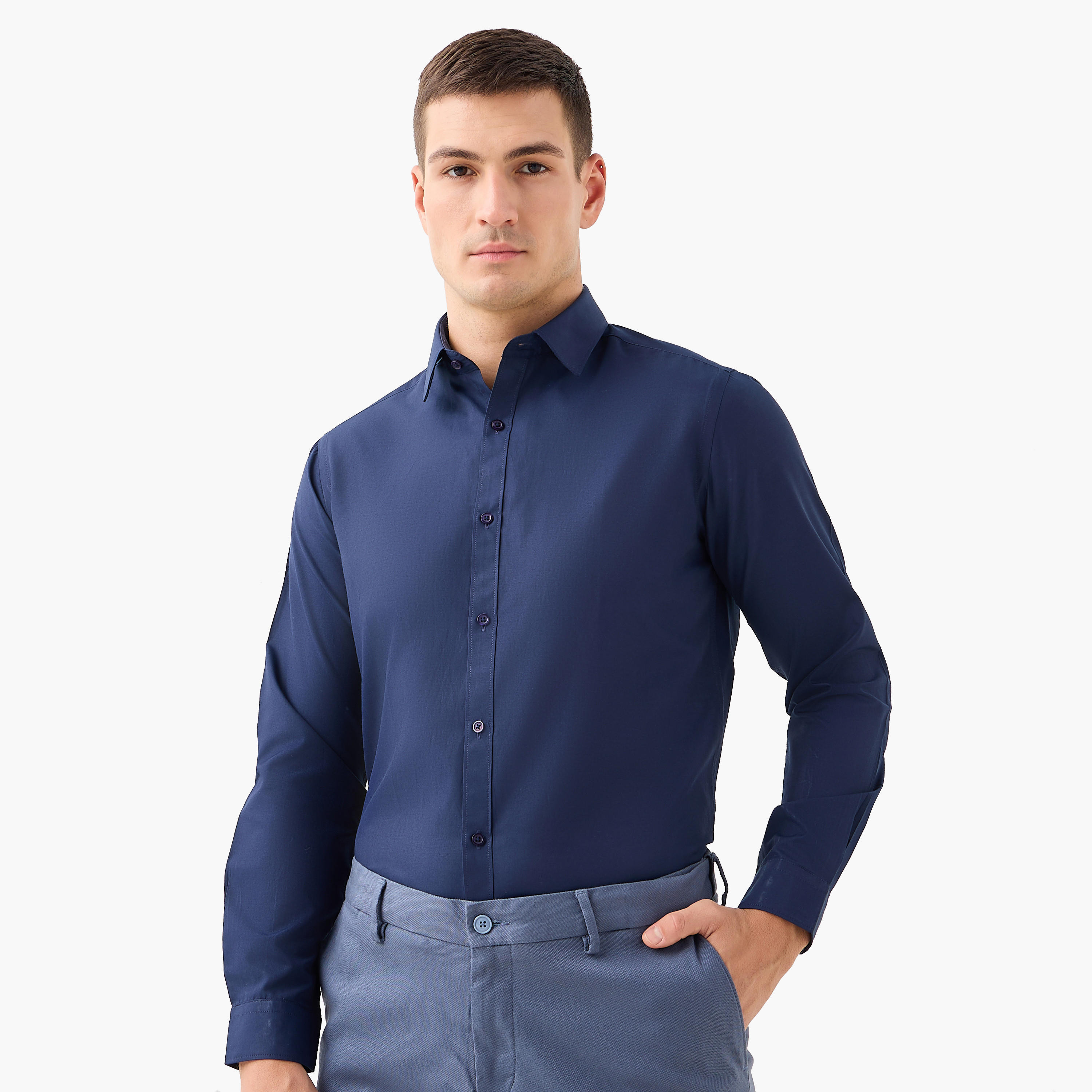 قميص بقصّة عادية وياقة عادية وأكمام طويلة - طقم من 2-men-clothing-shirts-image-5