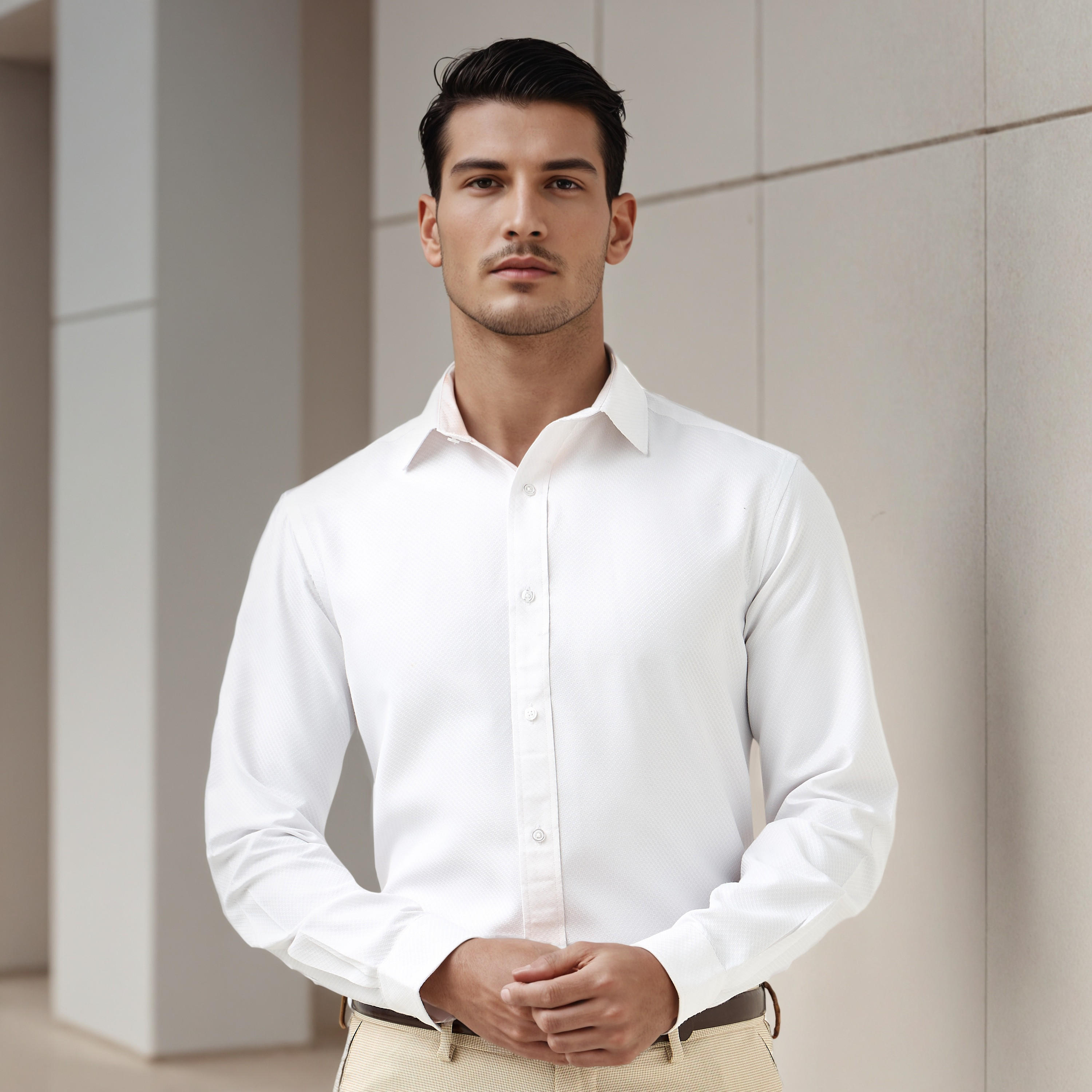 Regular Fit Dobby Formal Shirt-men-clothing-shirts-image-1